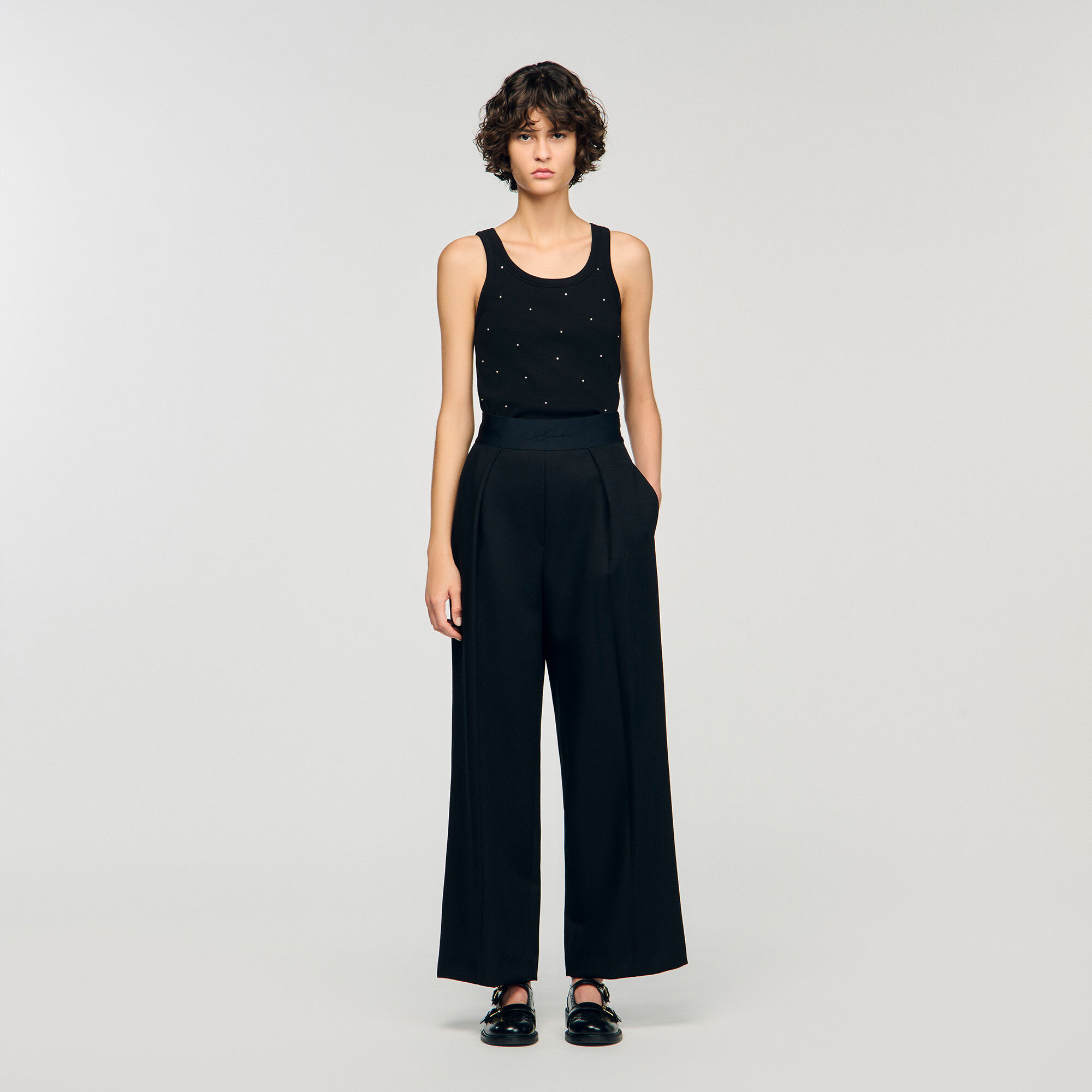Camiseta de tirantes con strass