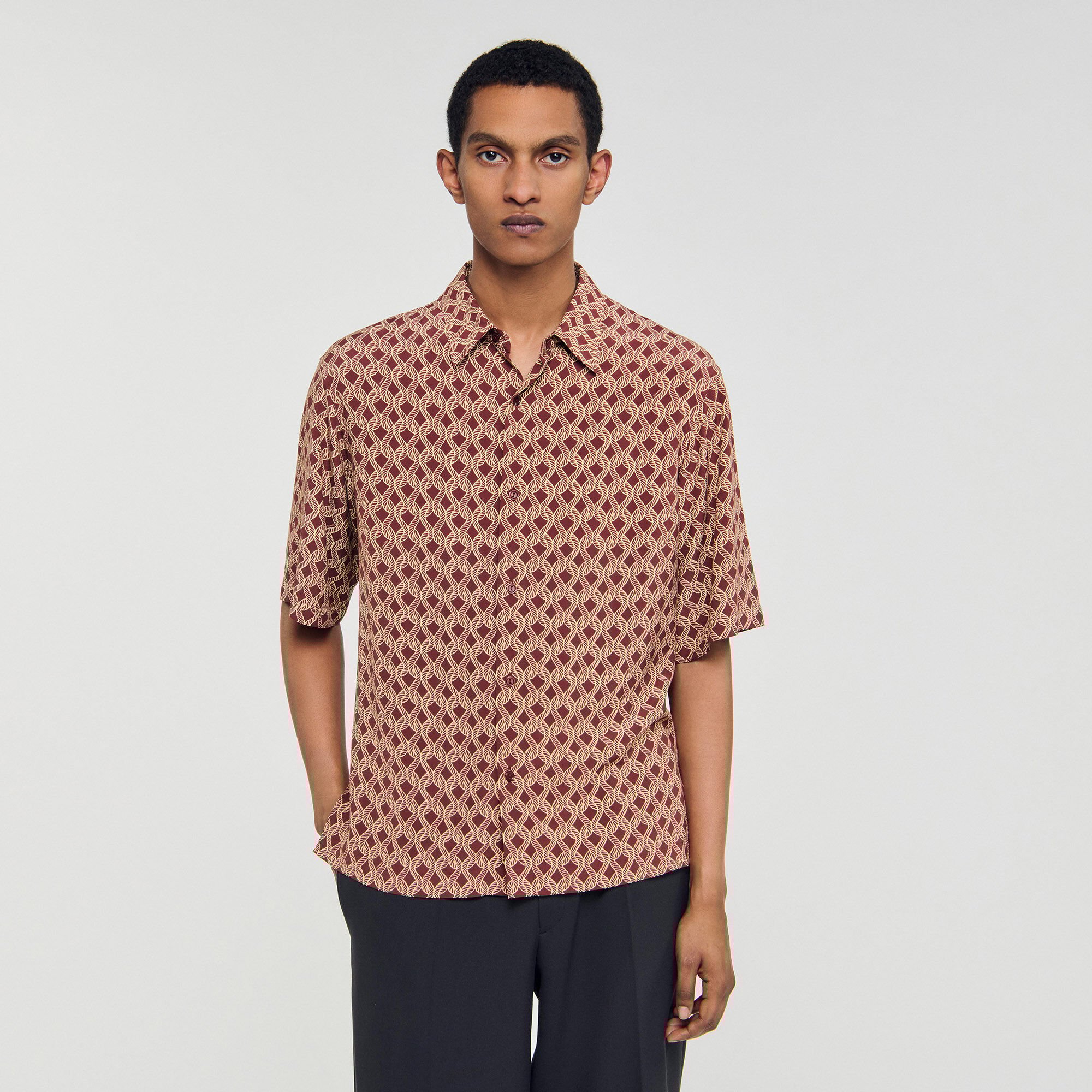 Camisa con estampado de cuerda