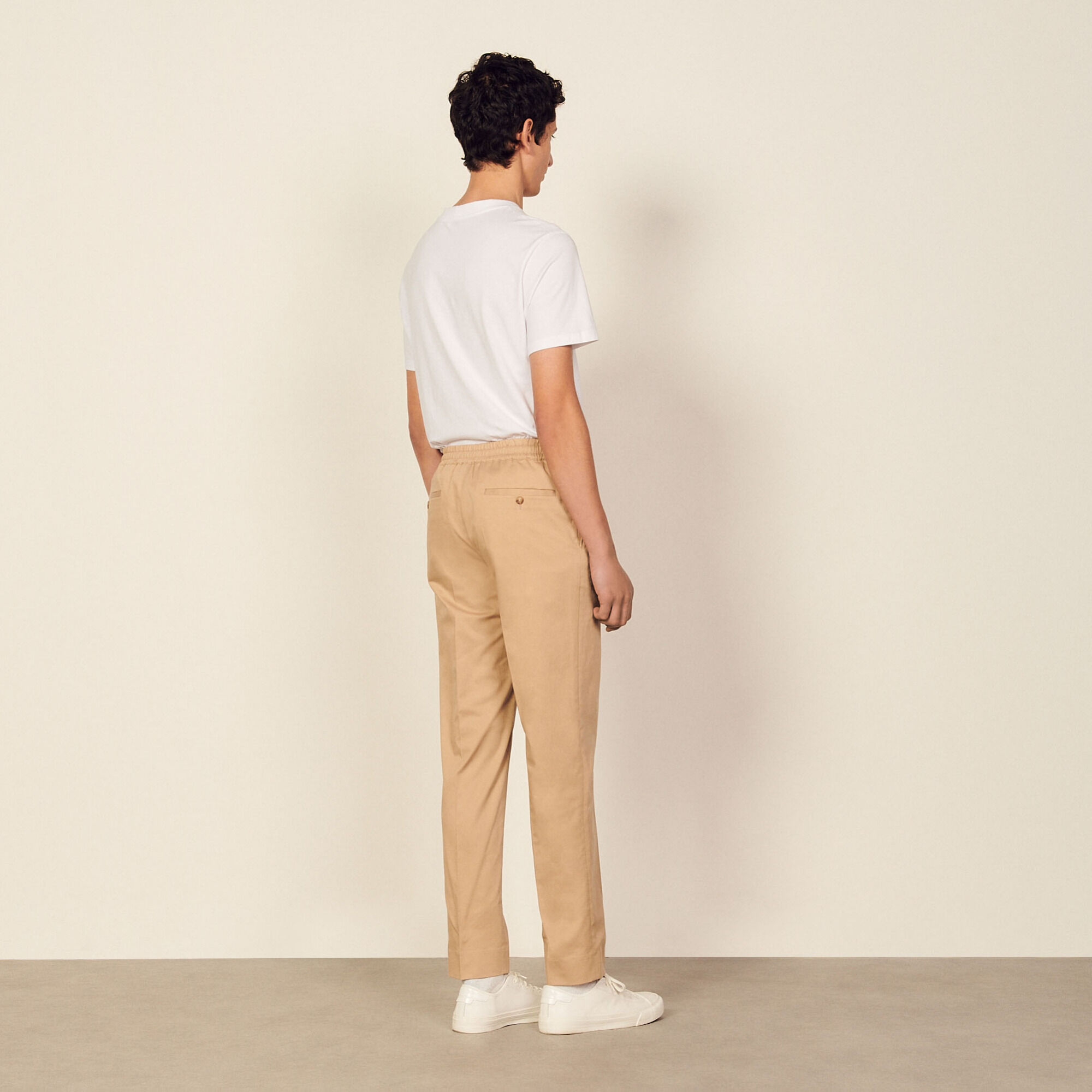 Pantalón de corte zanahoria de algodón