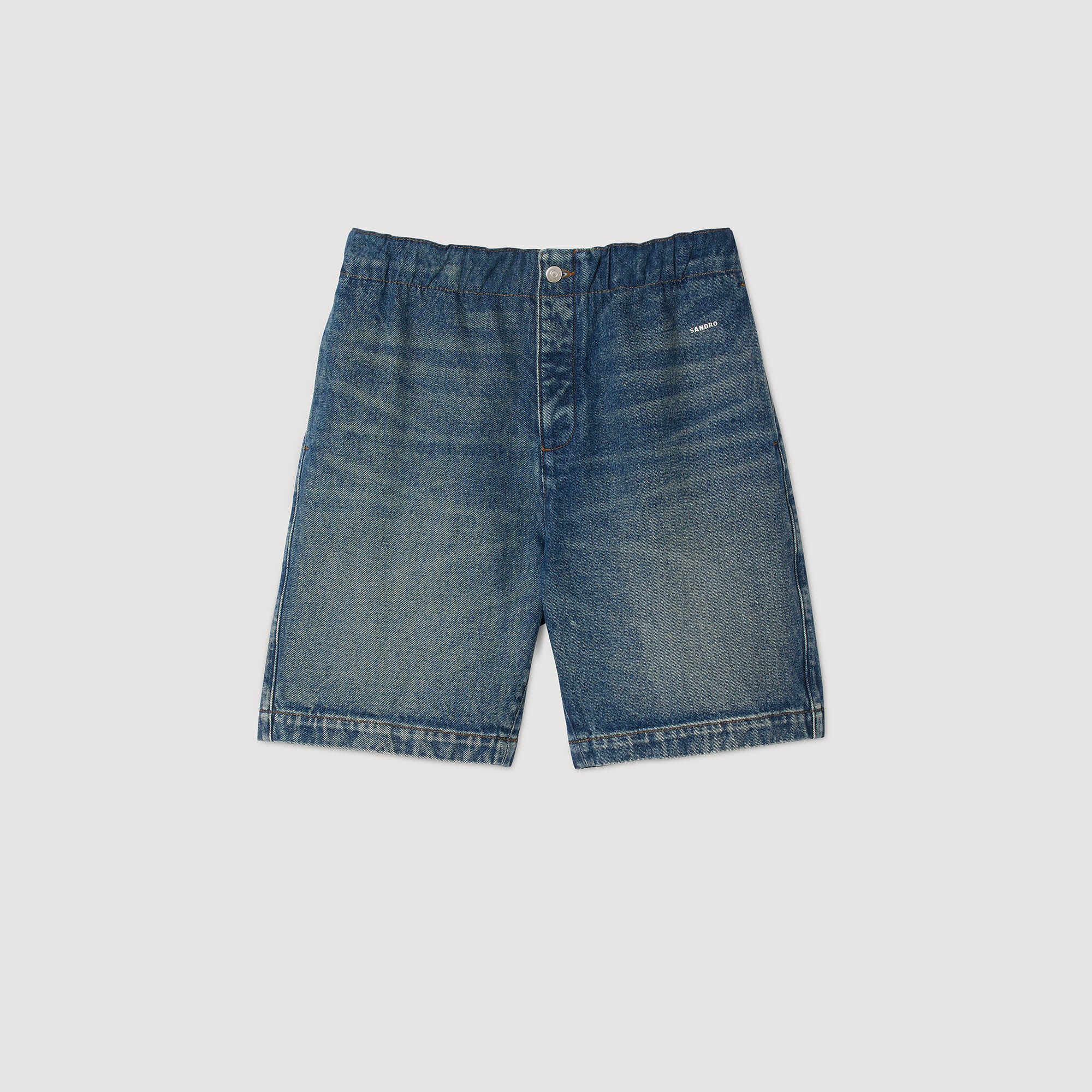 Pantalón corto de denim elástico