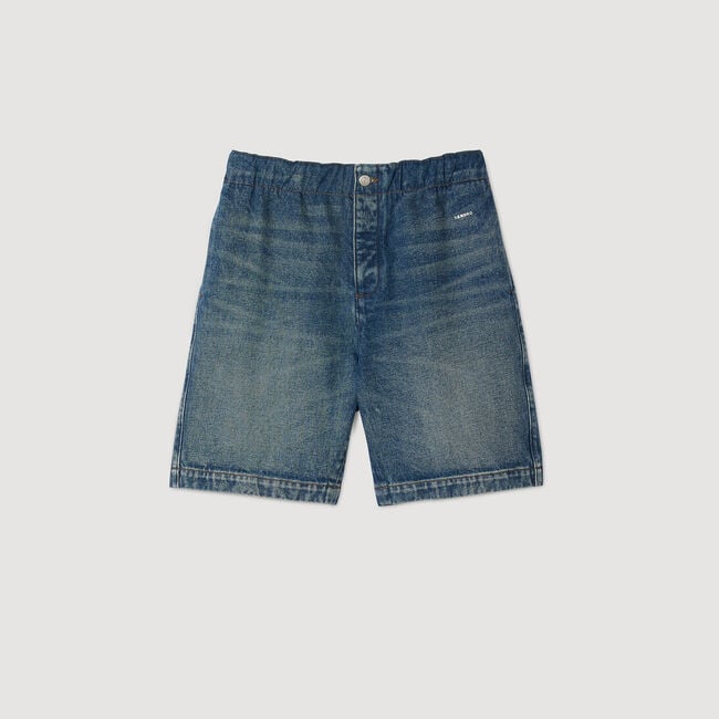 Pantalón corto de denim elástico