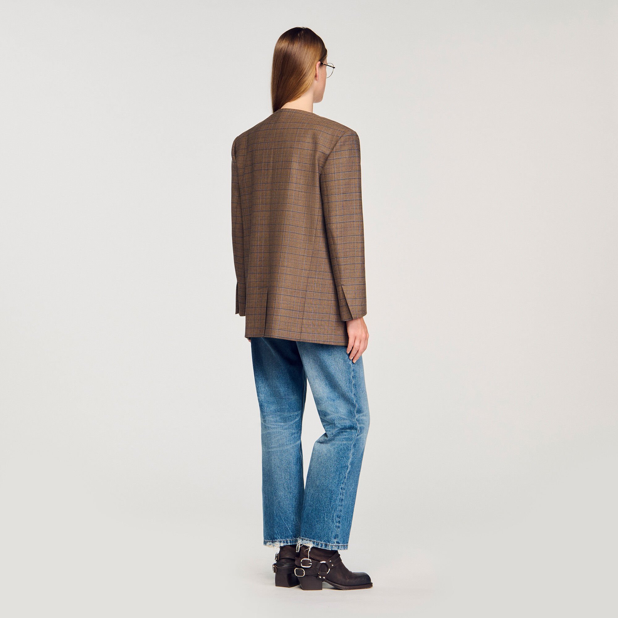 Chaqueta oversize de cuadros