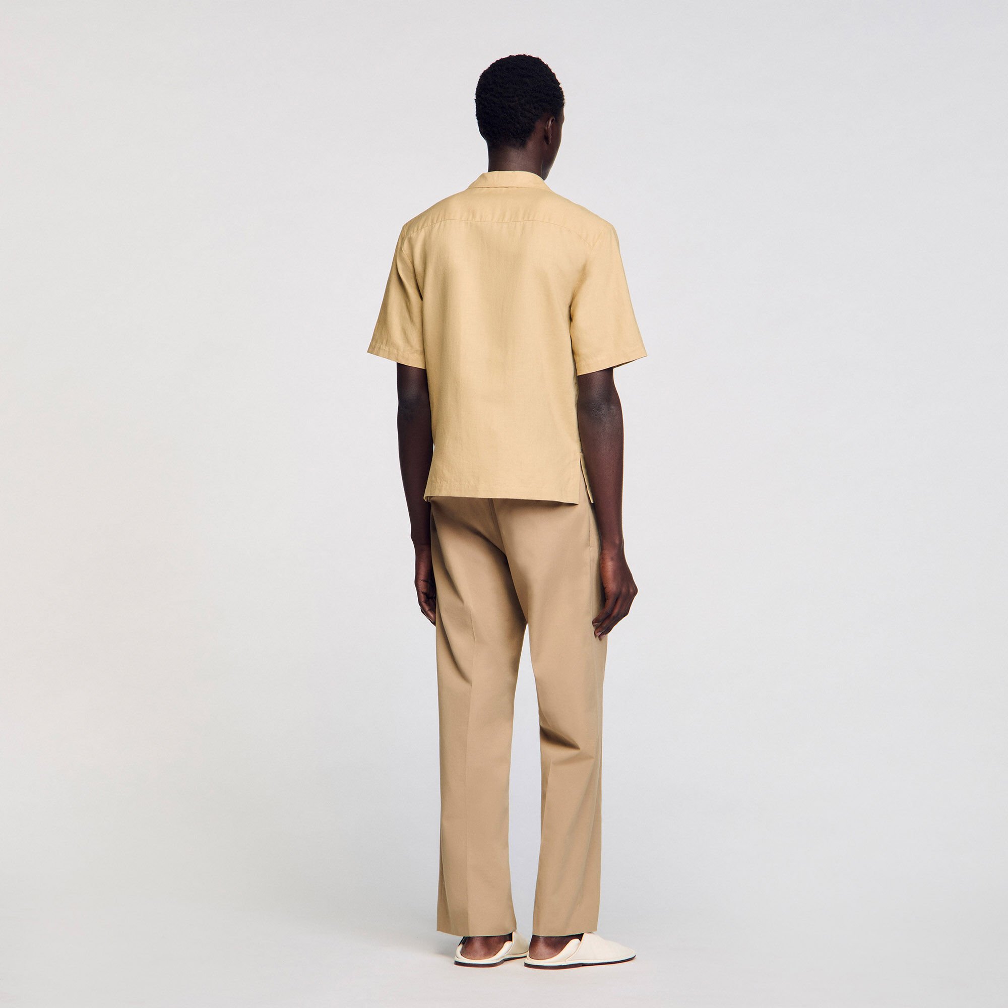 Camisa de algodón y lino
