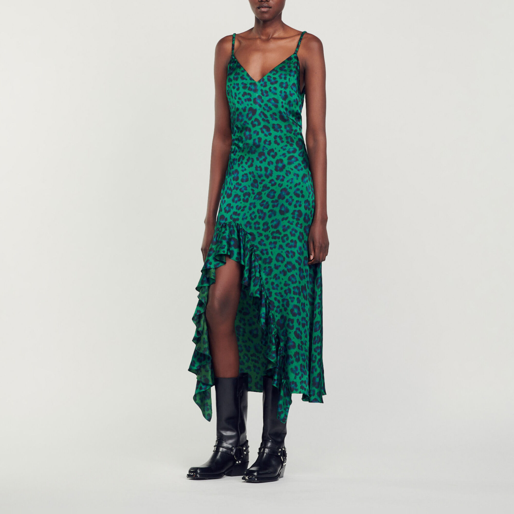 Vestido con estampado de leopardo