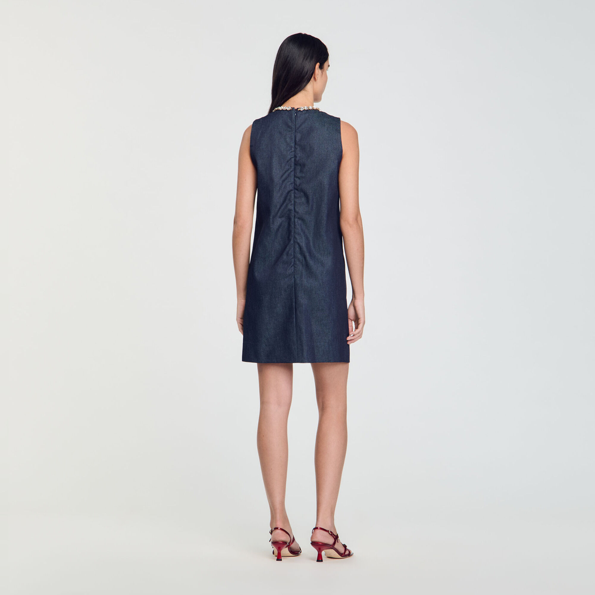 Vestido corto con strass - Mujer | Sandro