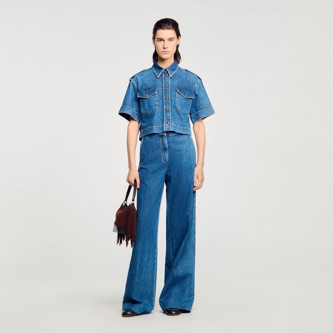 Camisa corta de denim