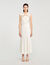 Vestido largo satinado con strass