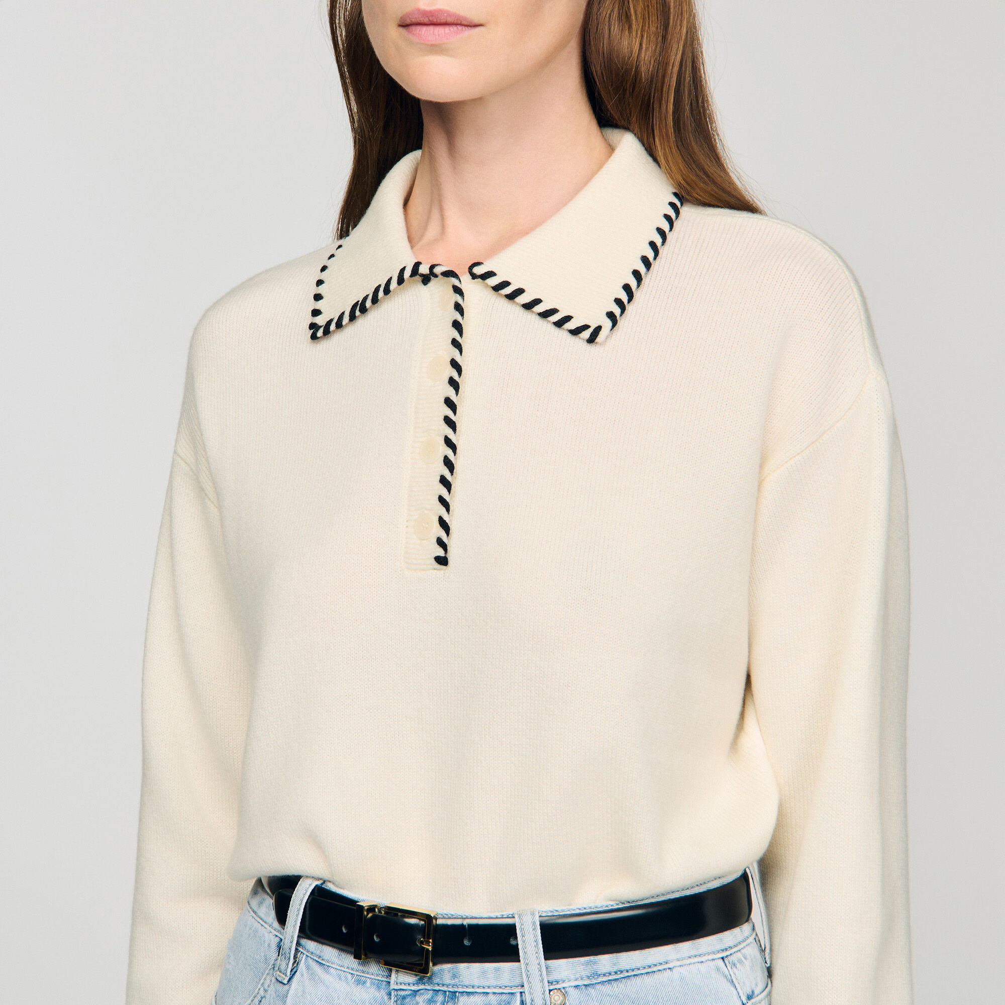 Jersey de punto con cuello polo