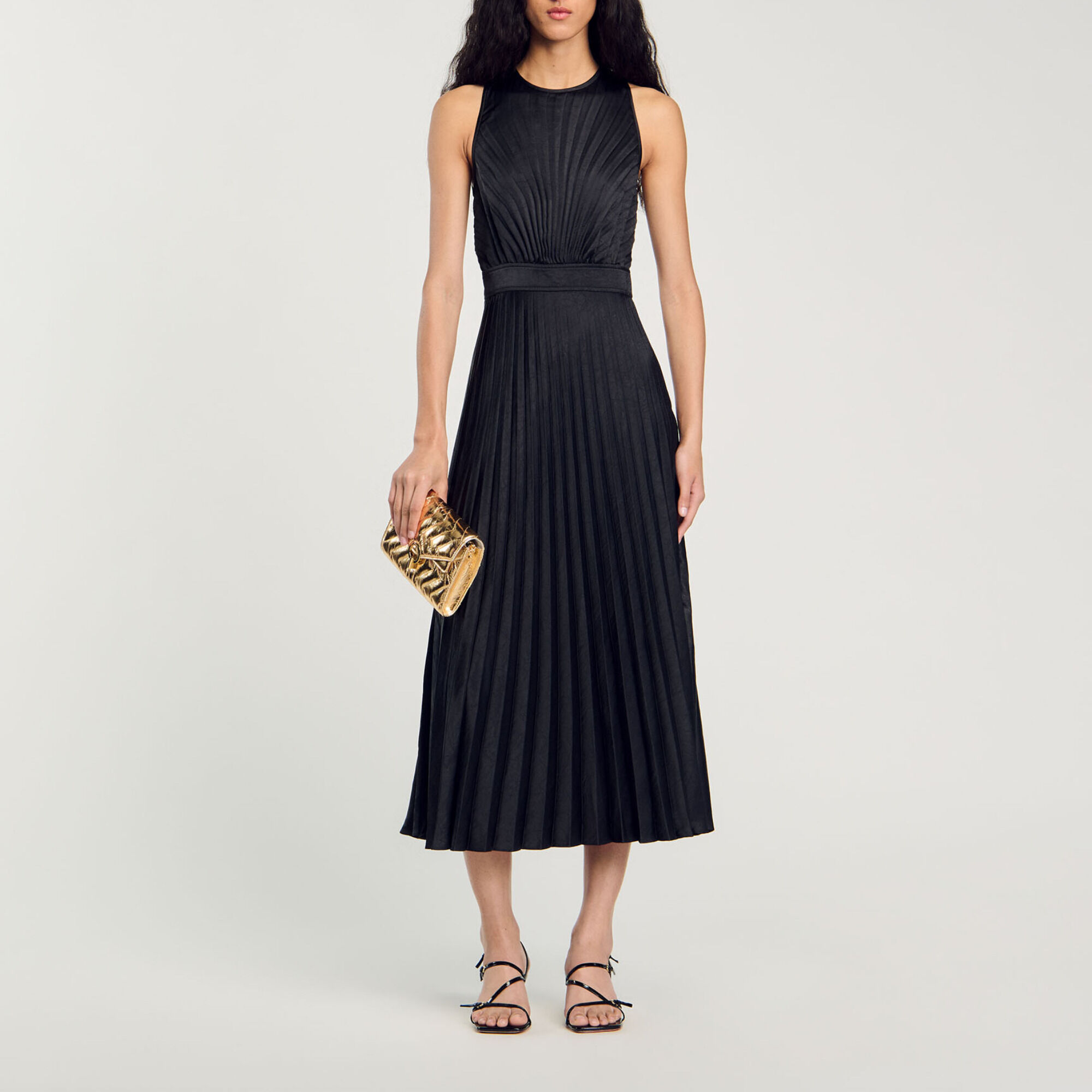 Vestido largo plisado - Mujer | Sandro