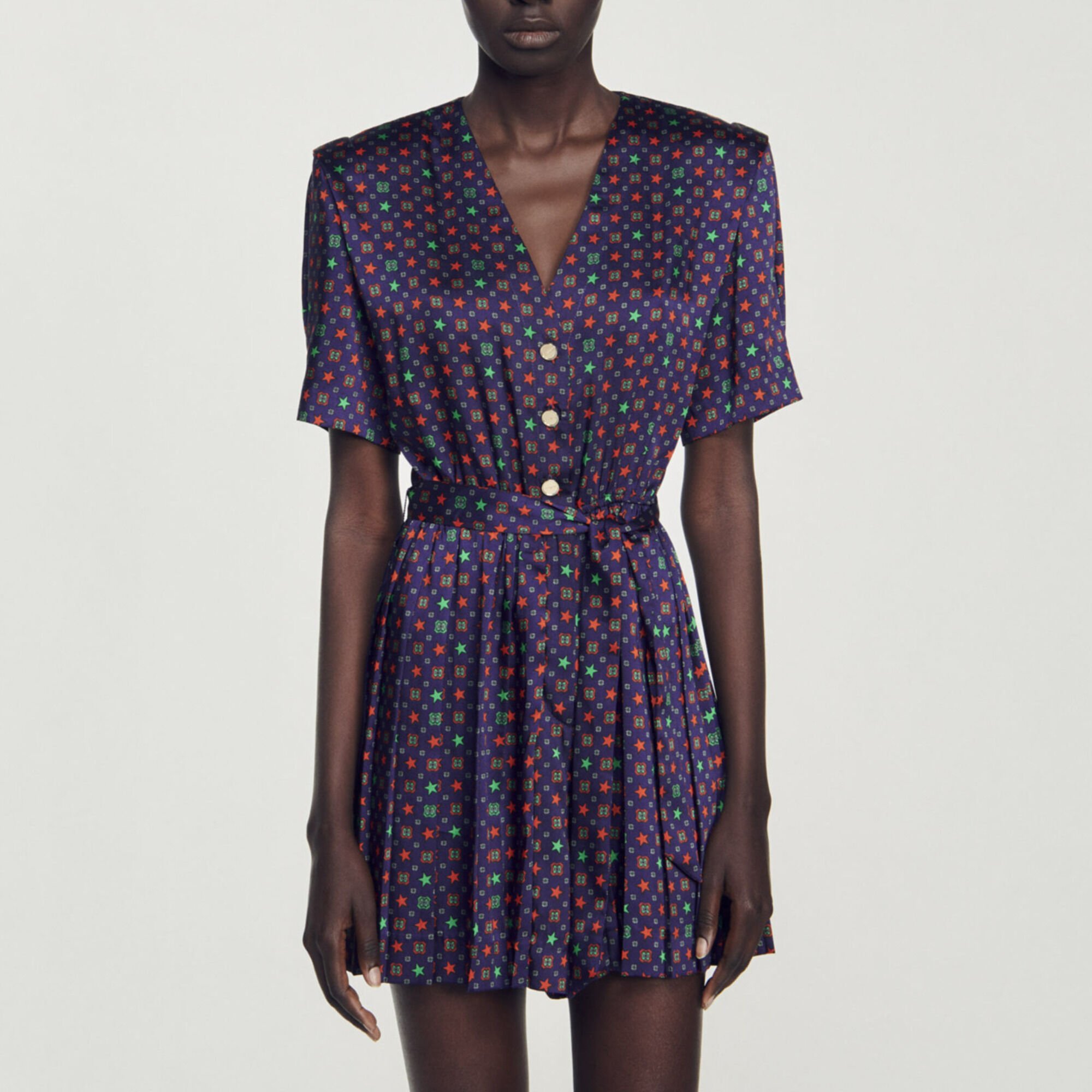 Mono corto satinado estampado