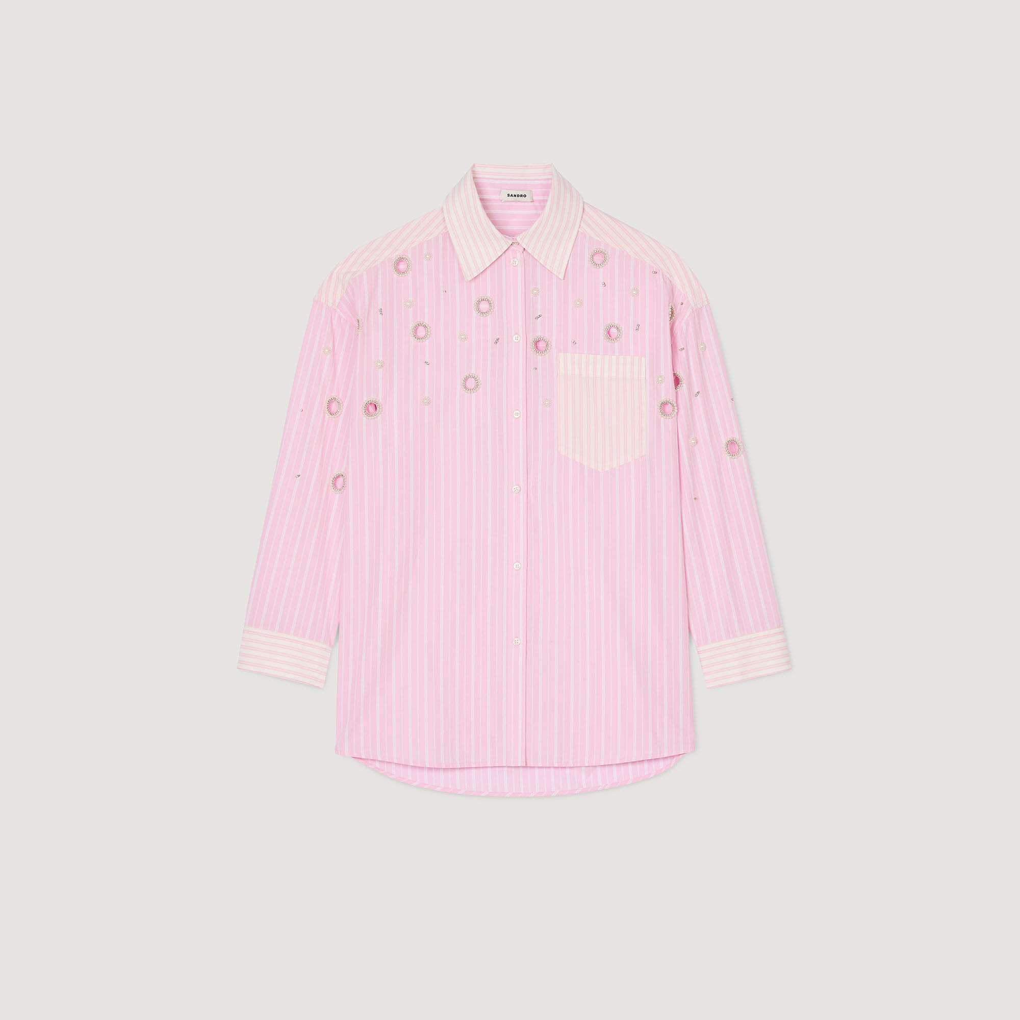 Camisa a rayas con strass