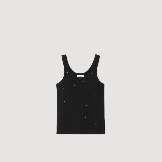 Camiseta de tirantes con strass
