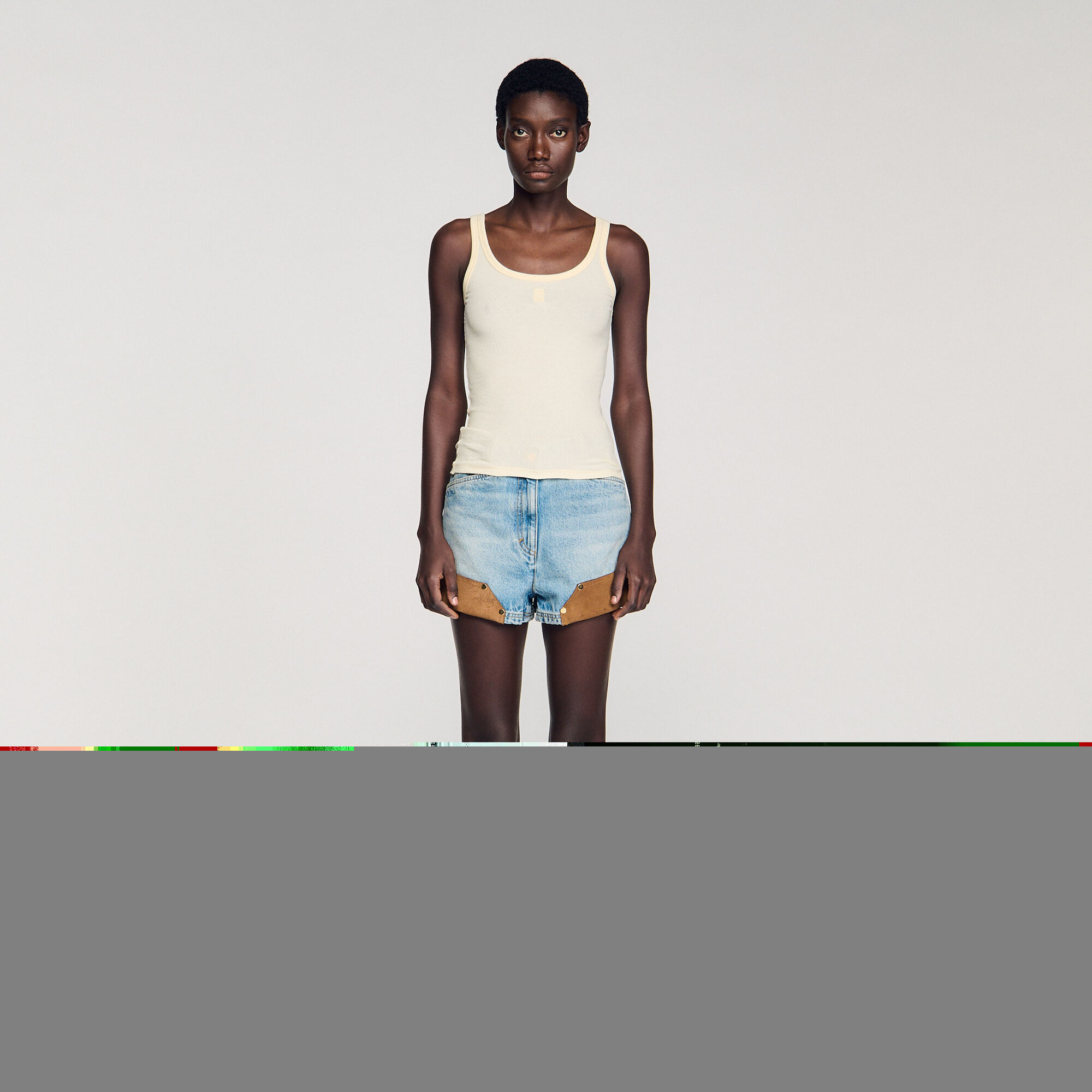 Camiseta de canalé sin mangas