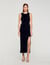 Vestido largo abierto con strass