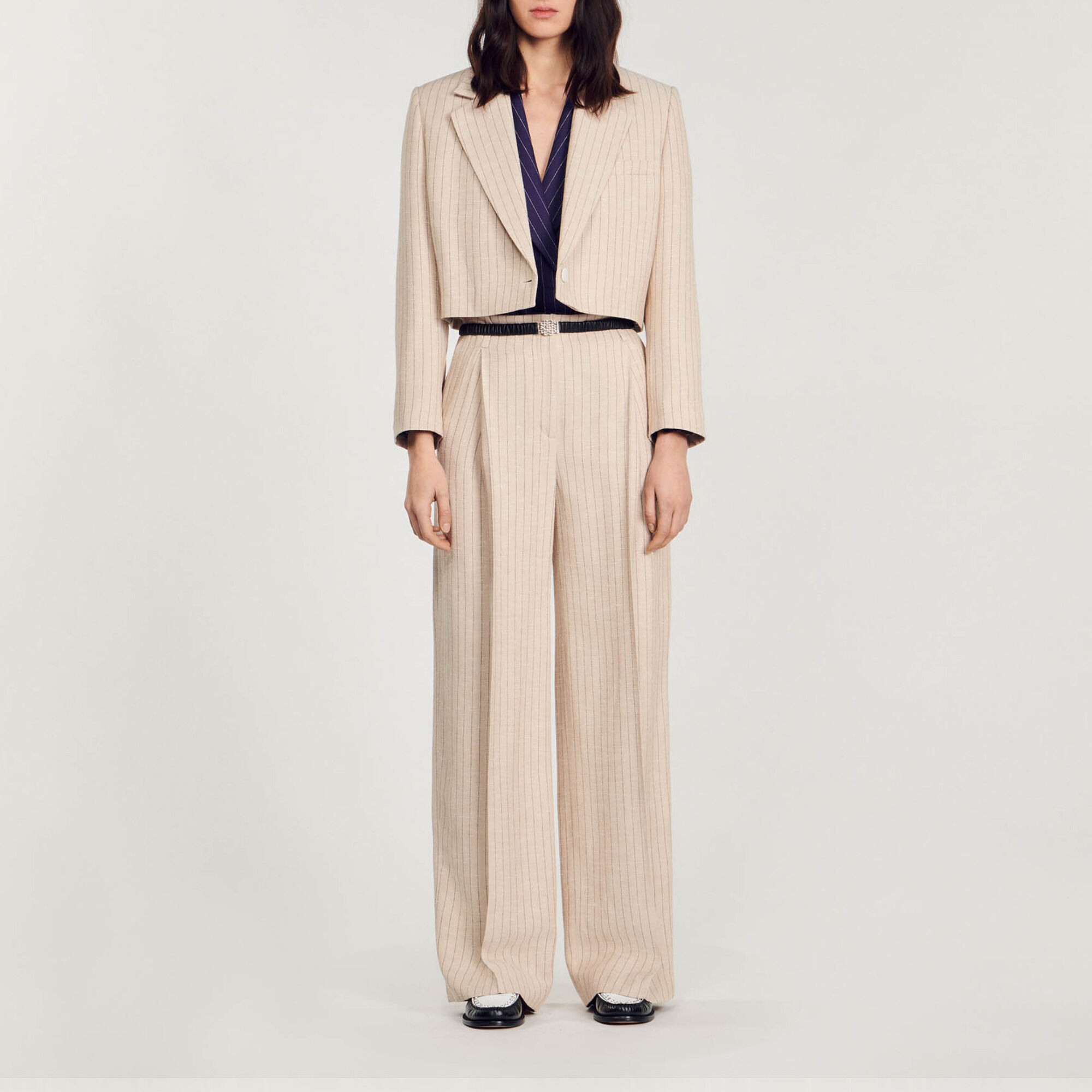 Chaqueta corta a rayas