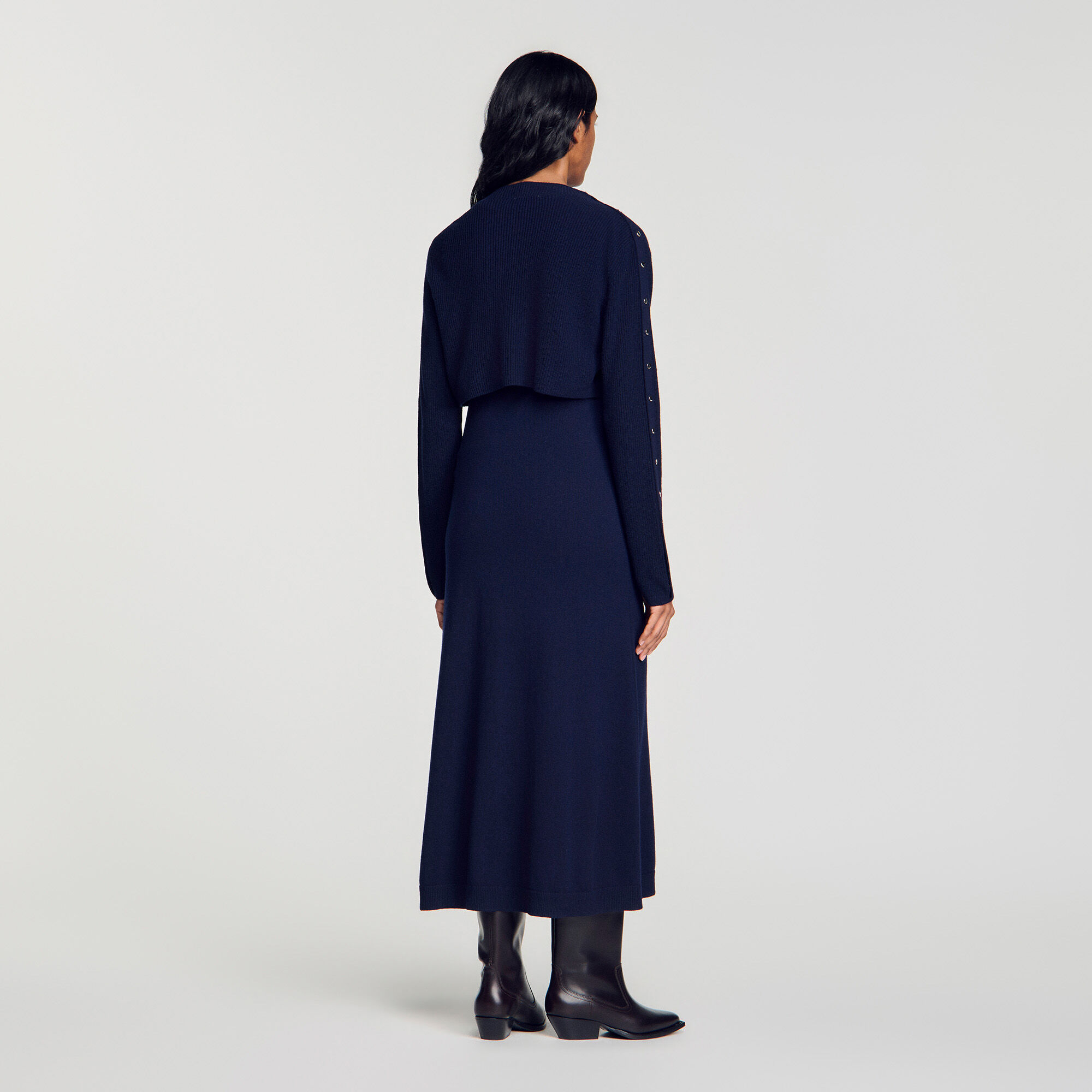 Vestido largo de punto 2 en 1 - Mujer | Sandro