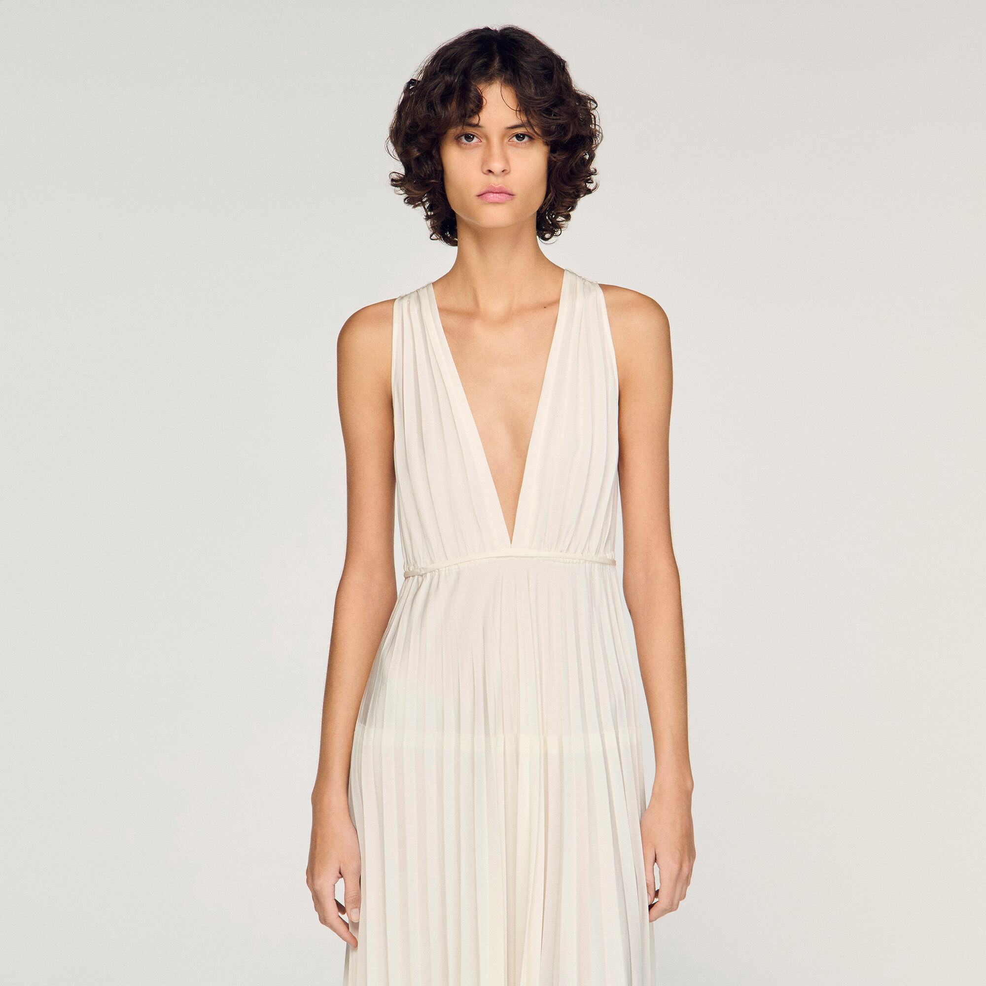 Vestido largo plisado