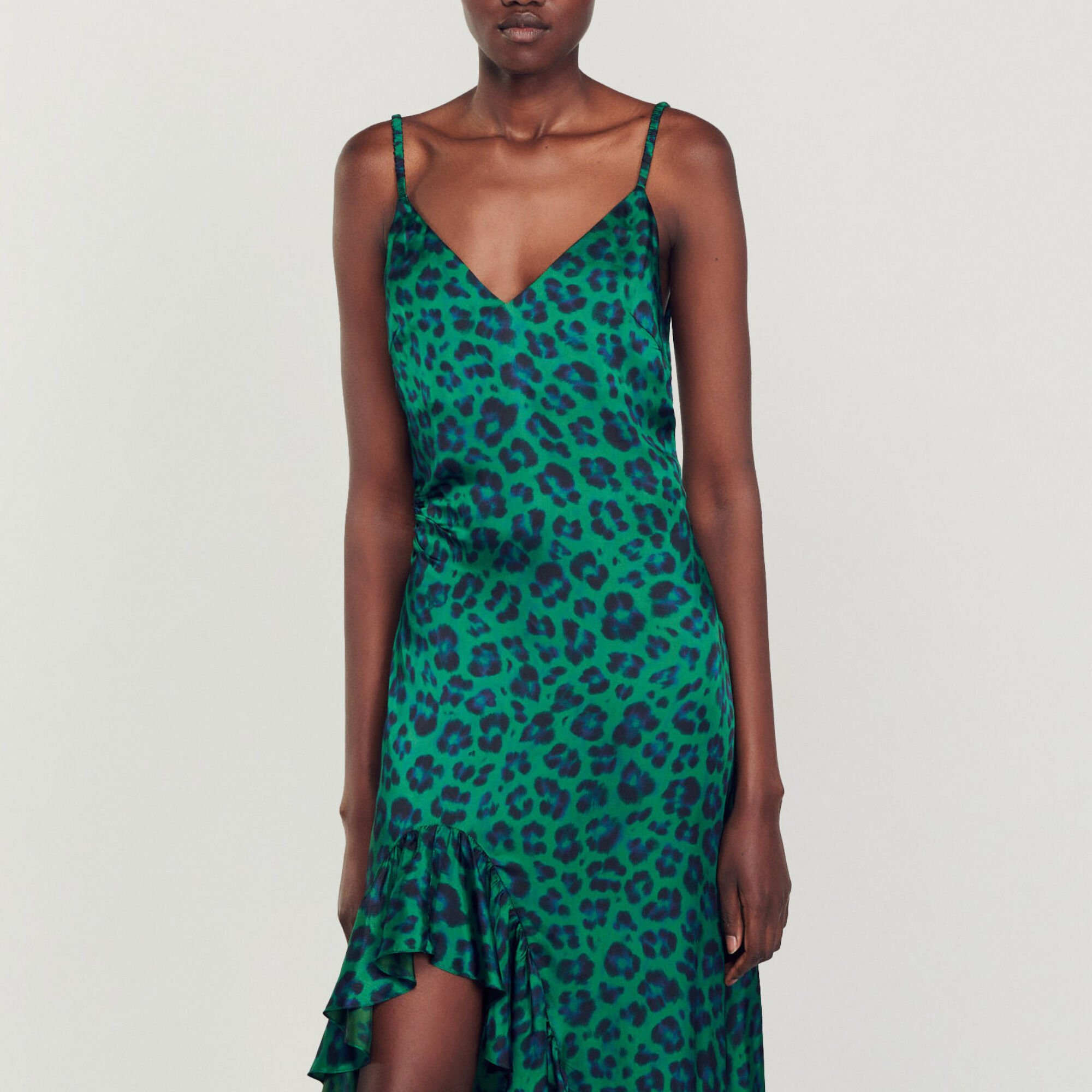 Vestido con estampado de leopardo