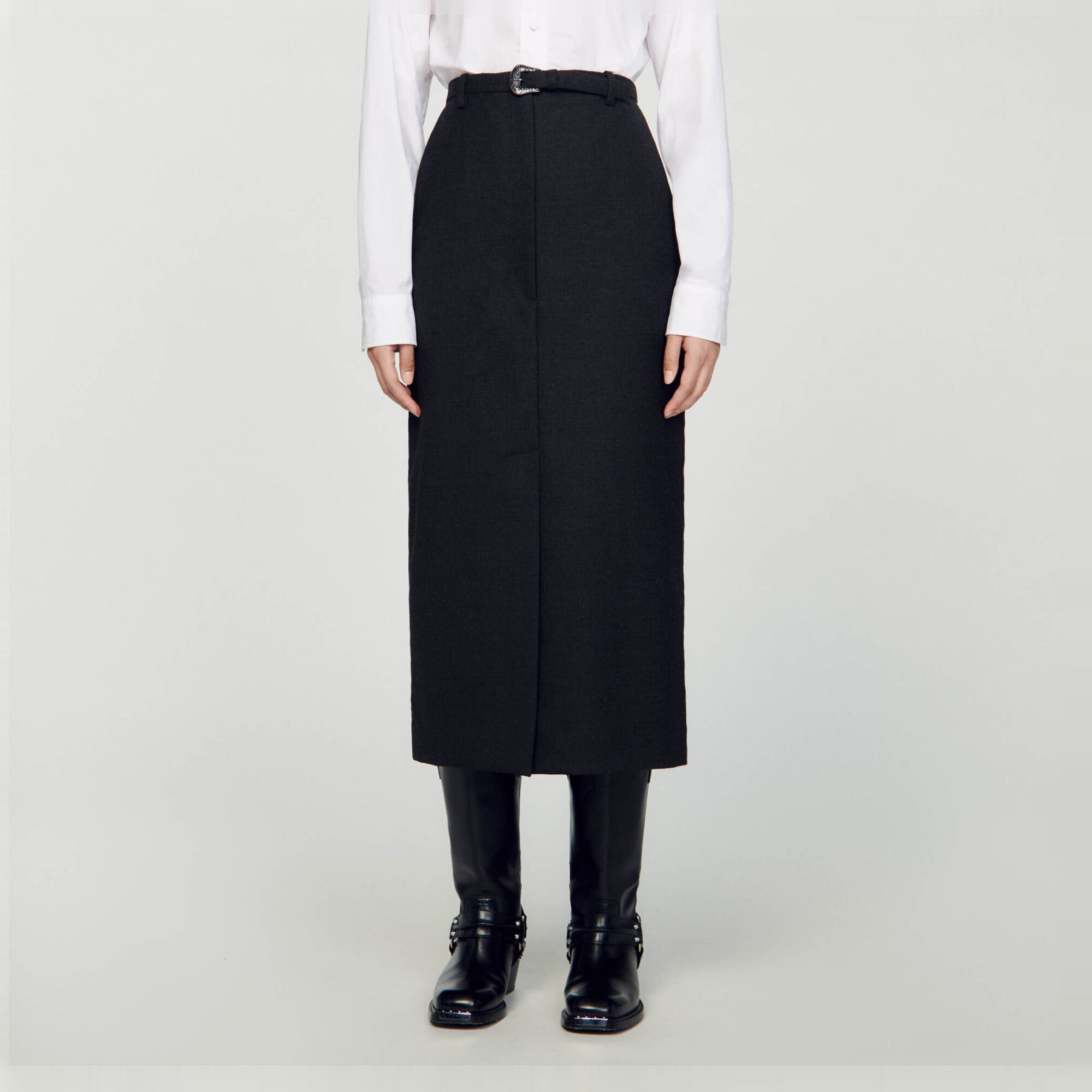 Falda lápiz con hebilla wéstern