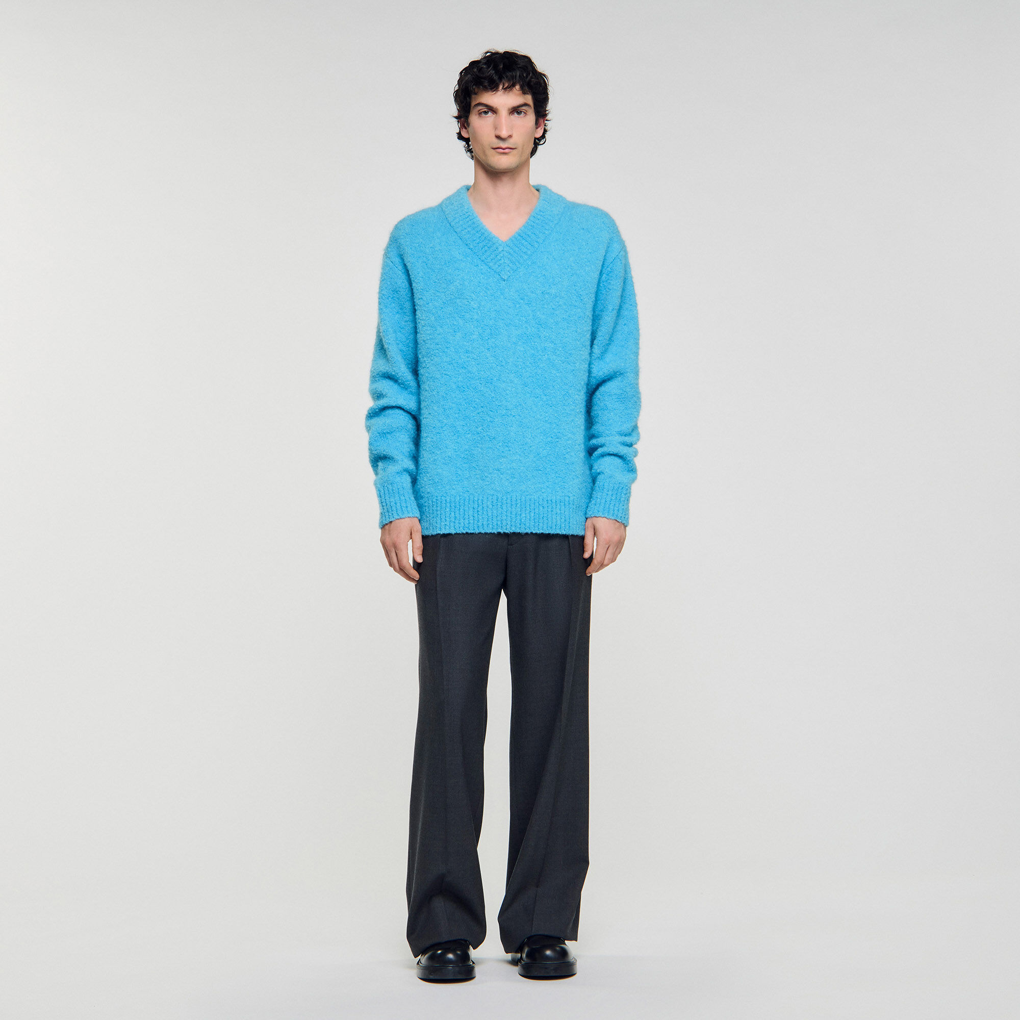 Jersey de cuello V de manga larga