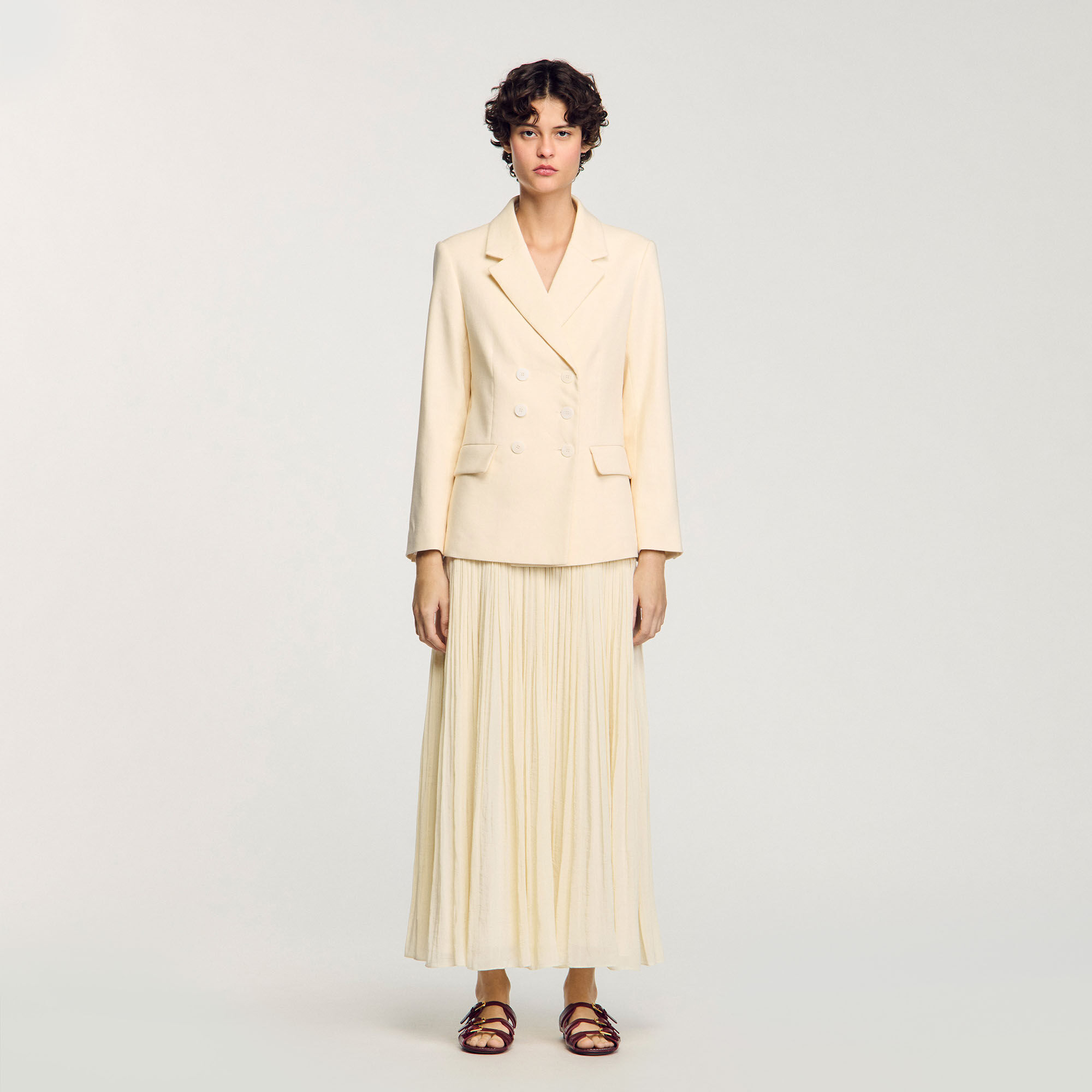 Chaqueta de traje con botonadura cruzada