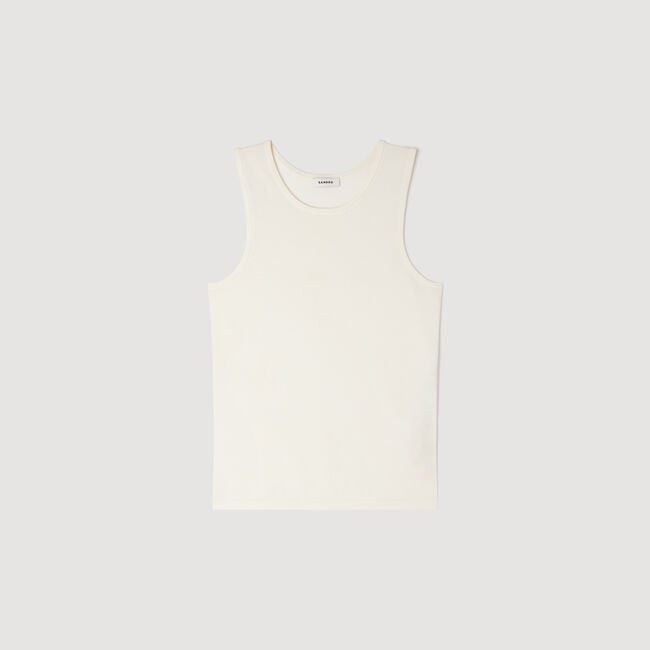 Top de punto cuello redondo