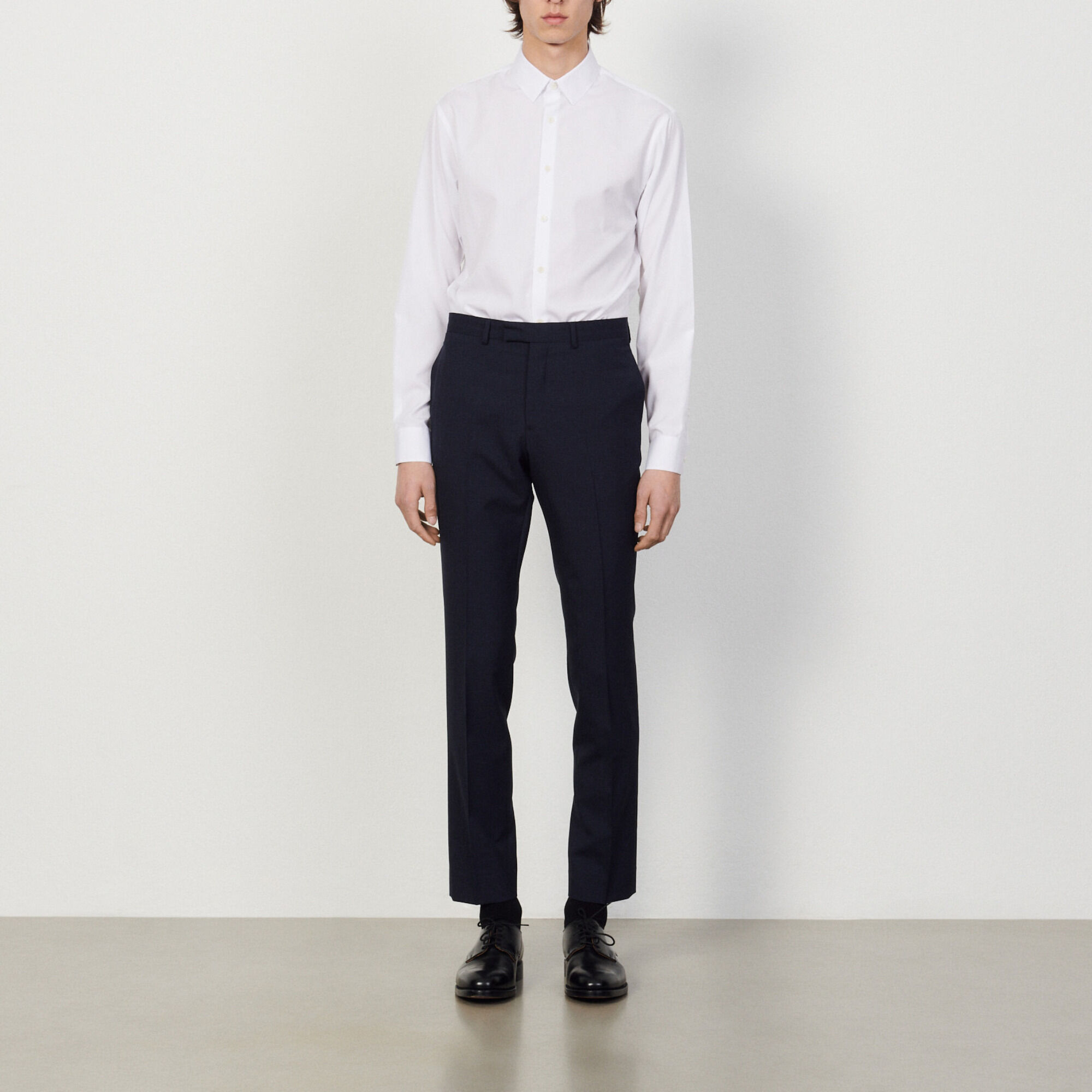 Pantalón de traje de lana virgen