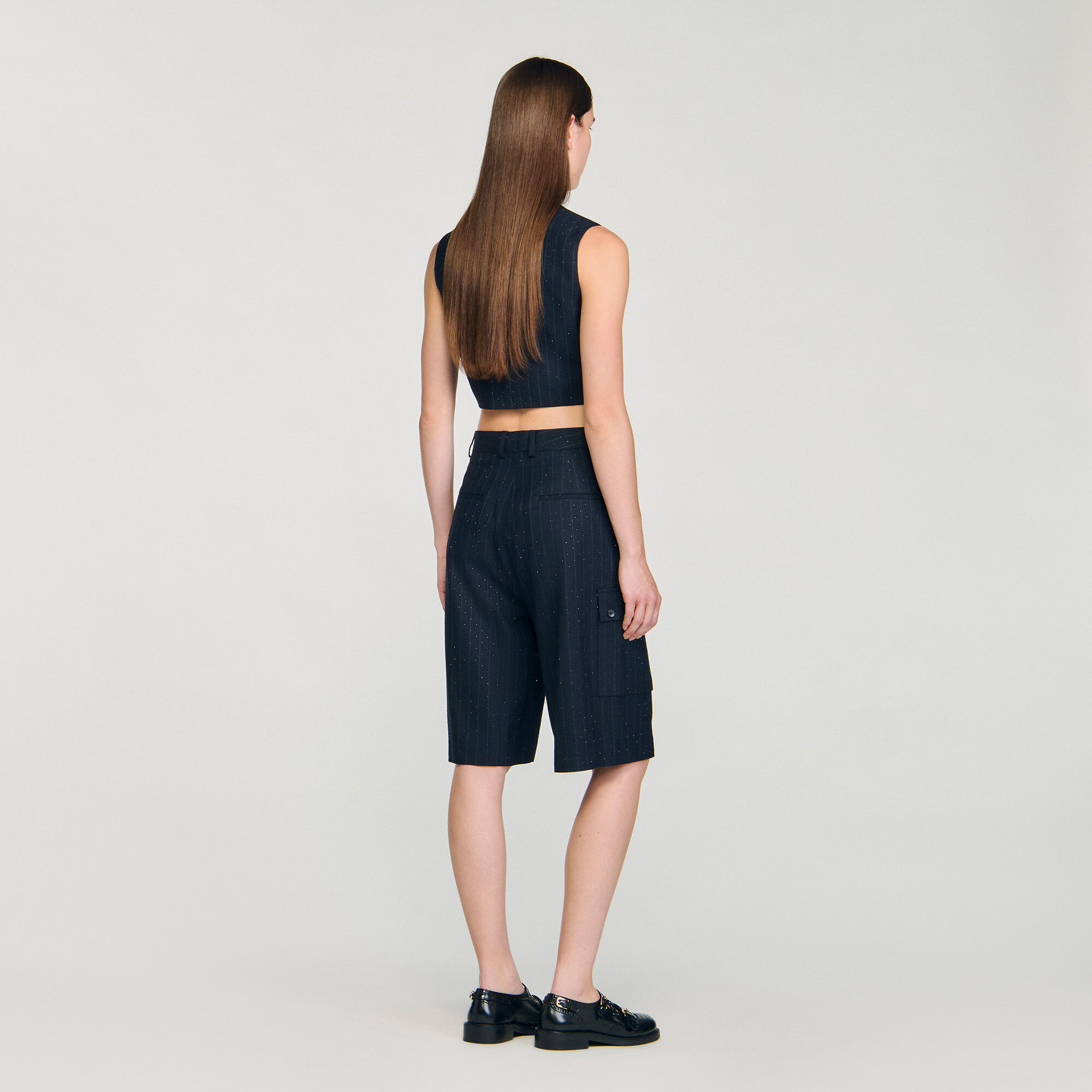 Bermudas a rayas con strass