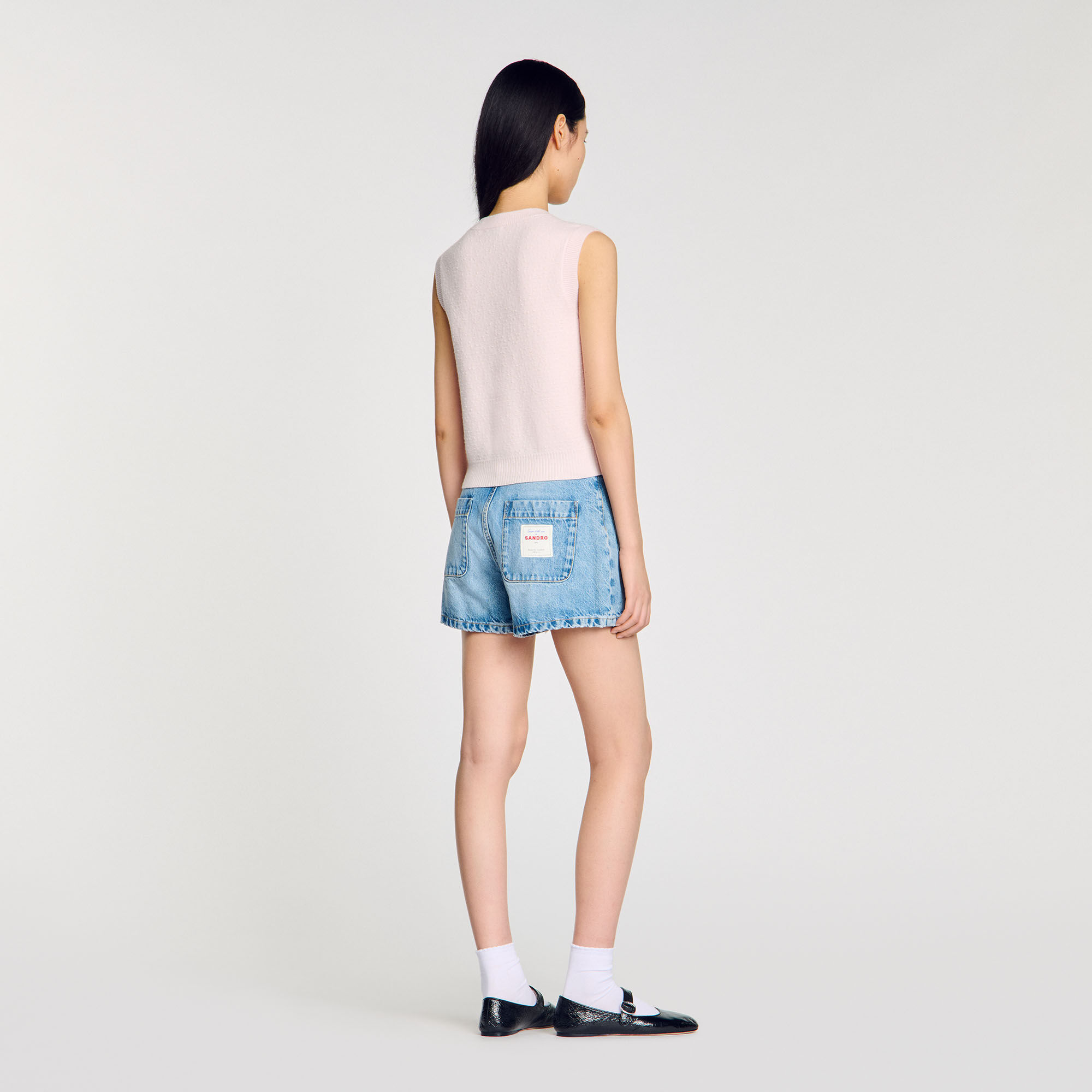 Chaleco de tweed con textura
