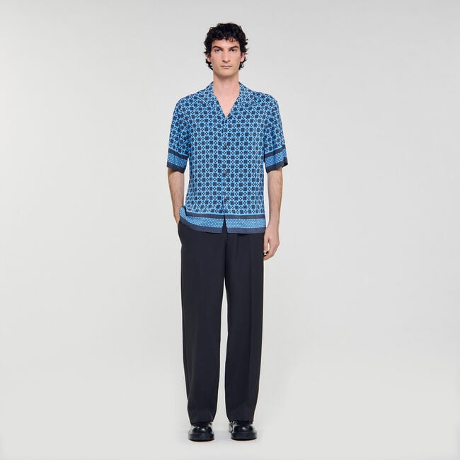 Camisa fluida con estampado Square Cross