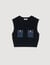 Top de punto y denim
