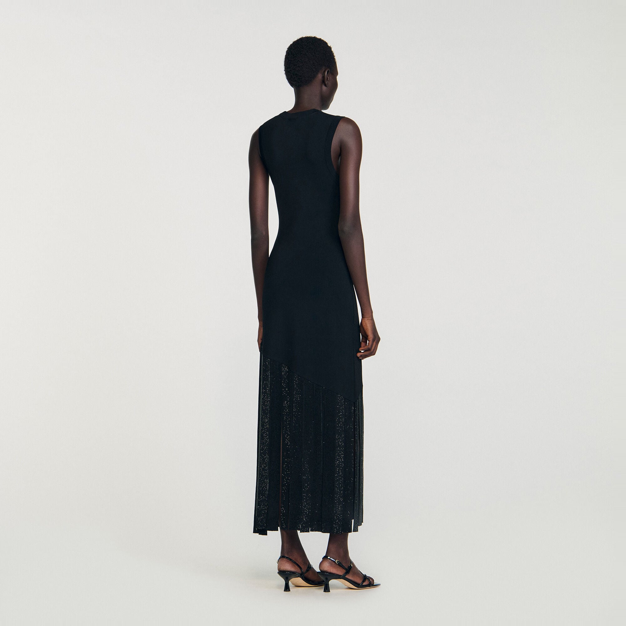 Vestido largo con flecos - Mujer | Sandro