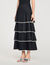 Falda larga con strass y volantes