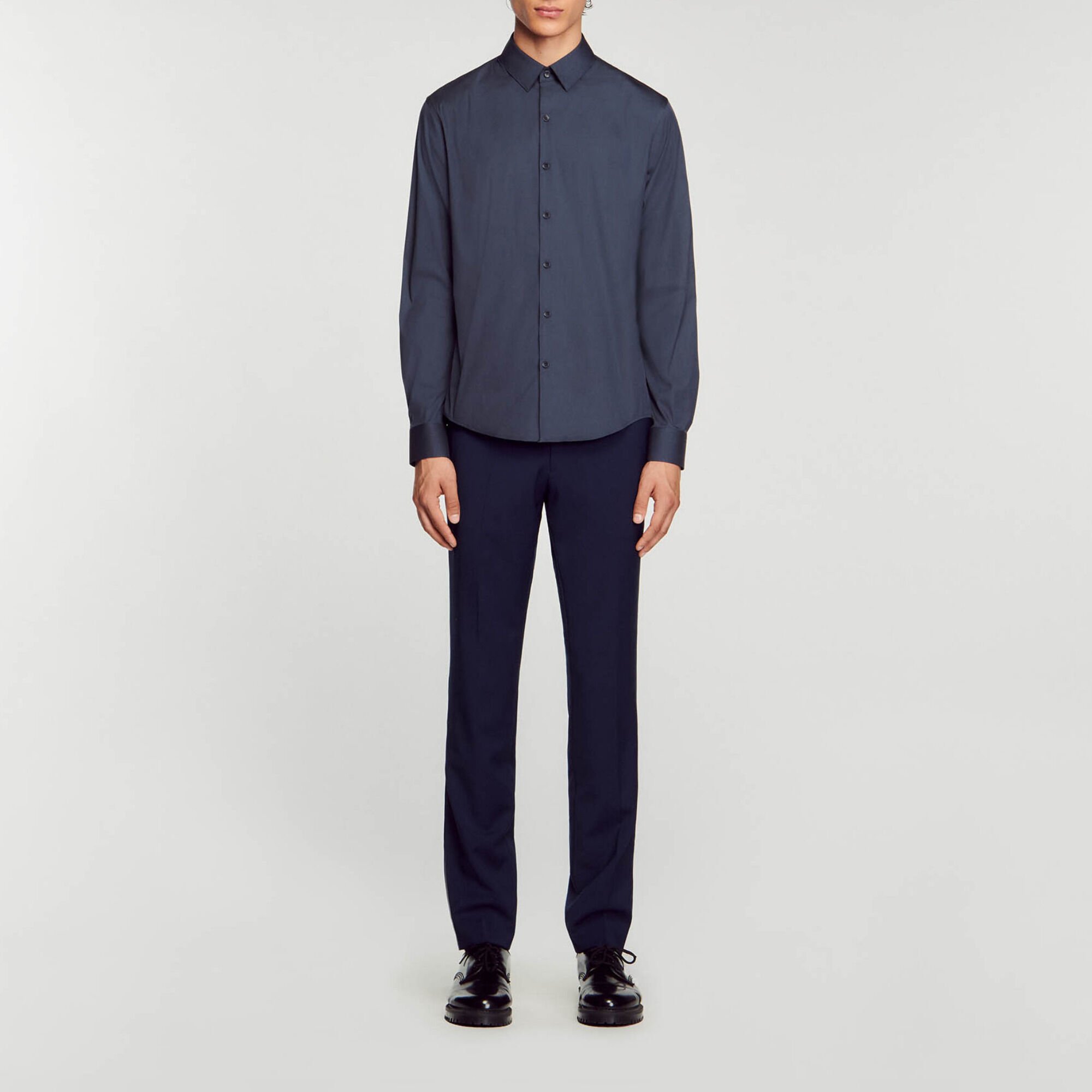 Camisa ajustada de algodón stretch