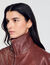 Cazadora de cuero oversize