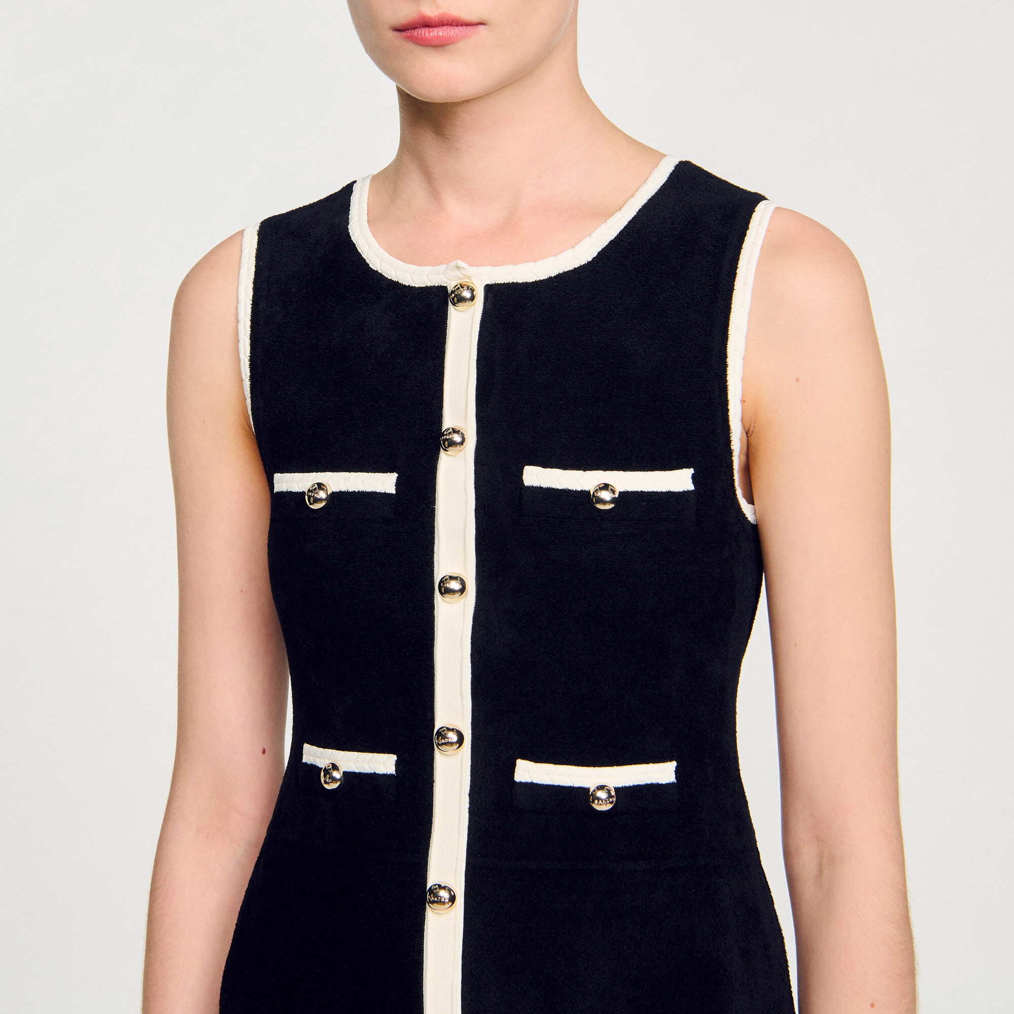 Vestido corto de punto terciopelo