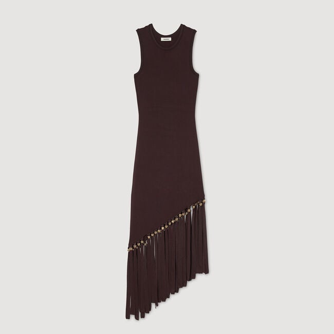 Maxivestido con flecos y cuentas