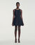 Vestido corto con cuello joya