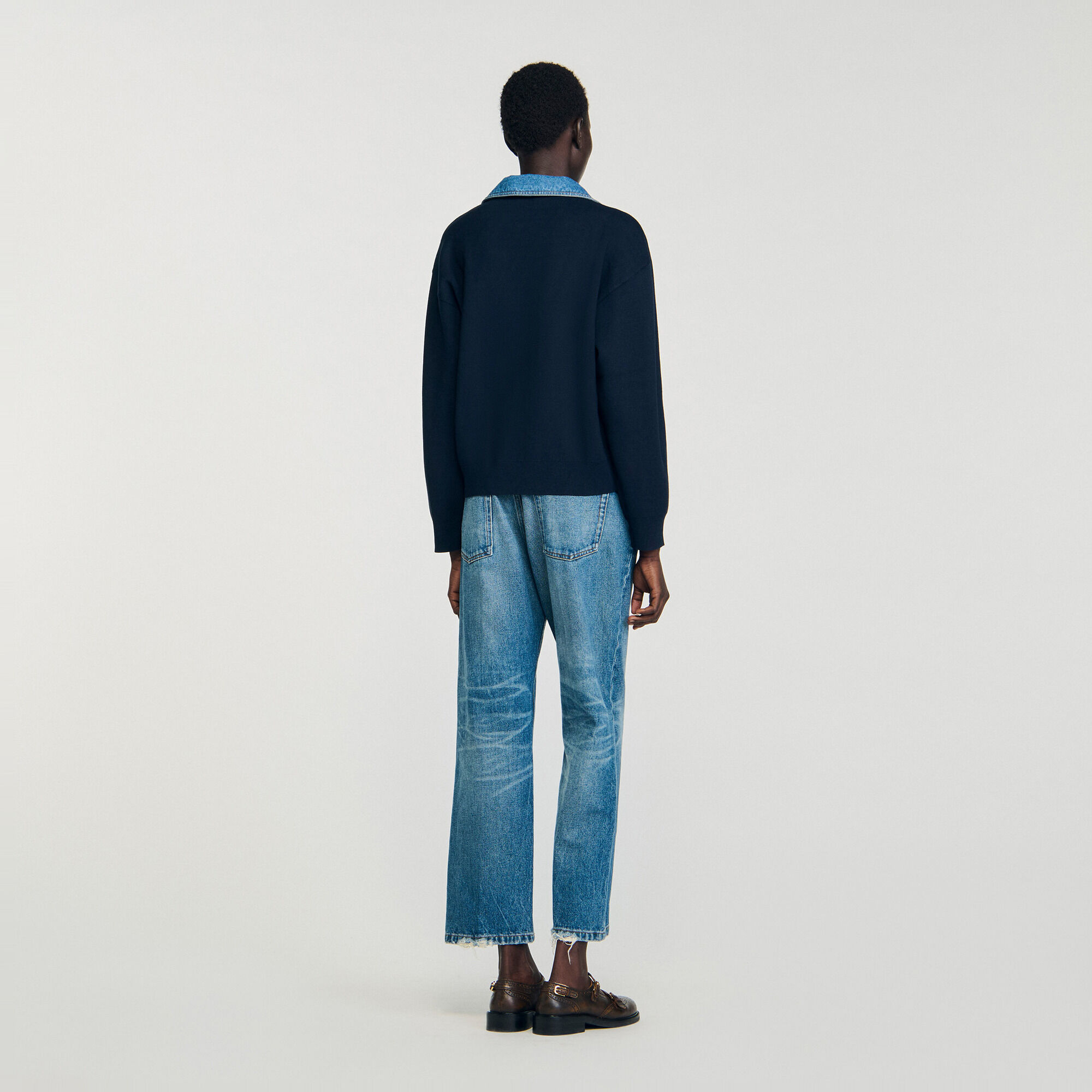 Jersey con detalles vaqueros - Mujer | Sandro