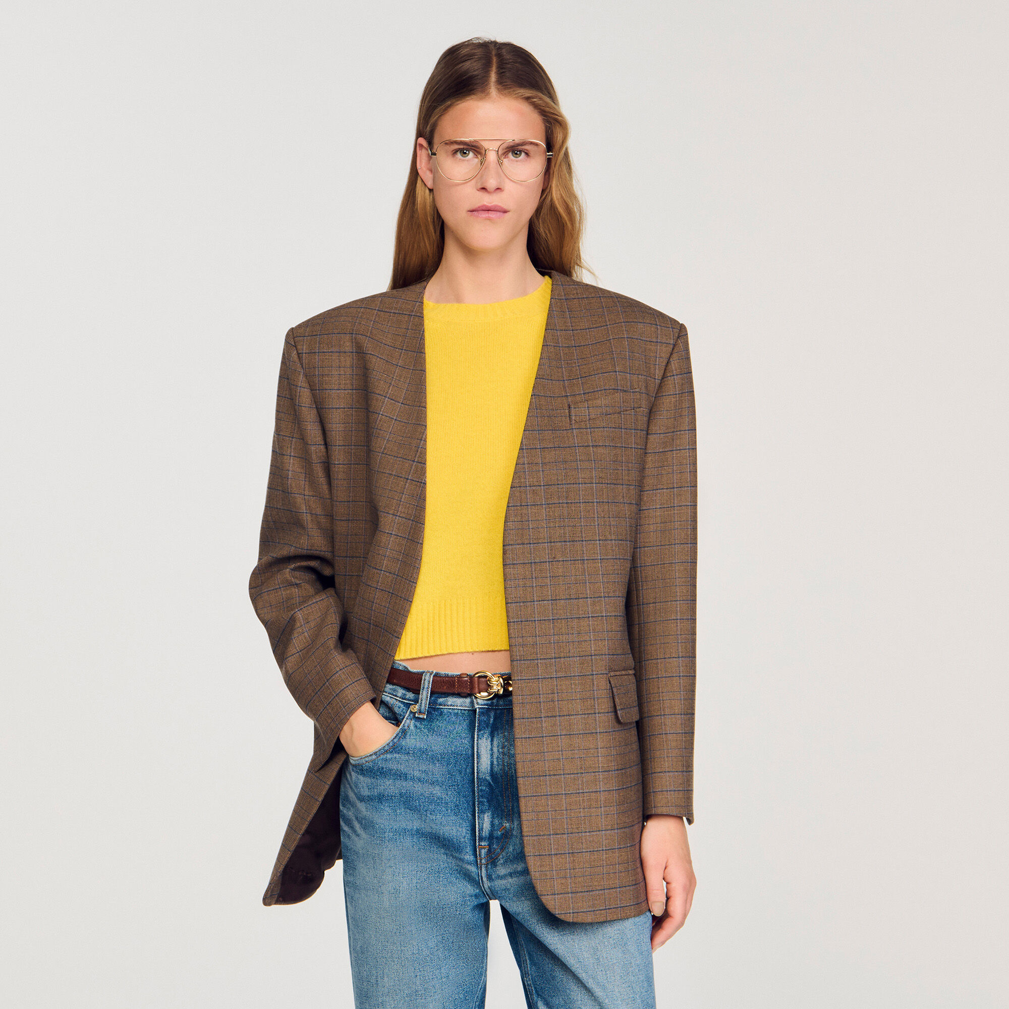 Chaqueta oversize de cuadros