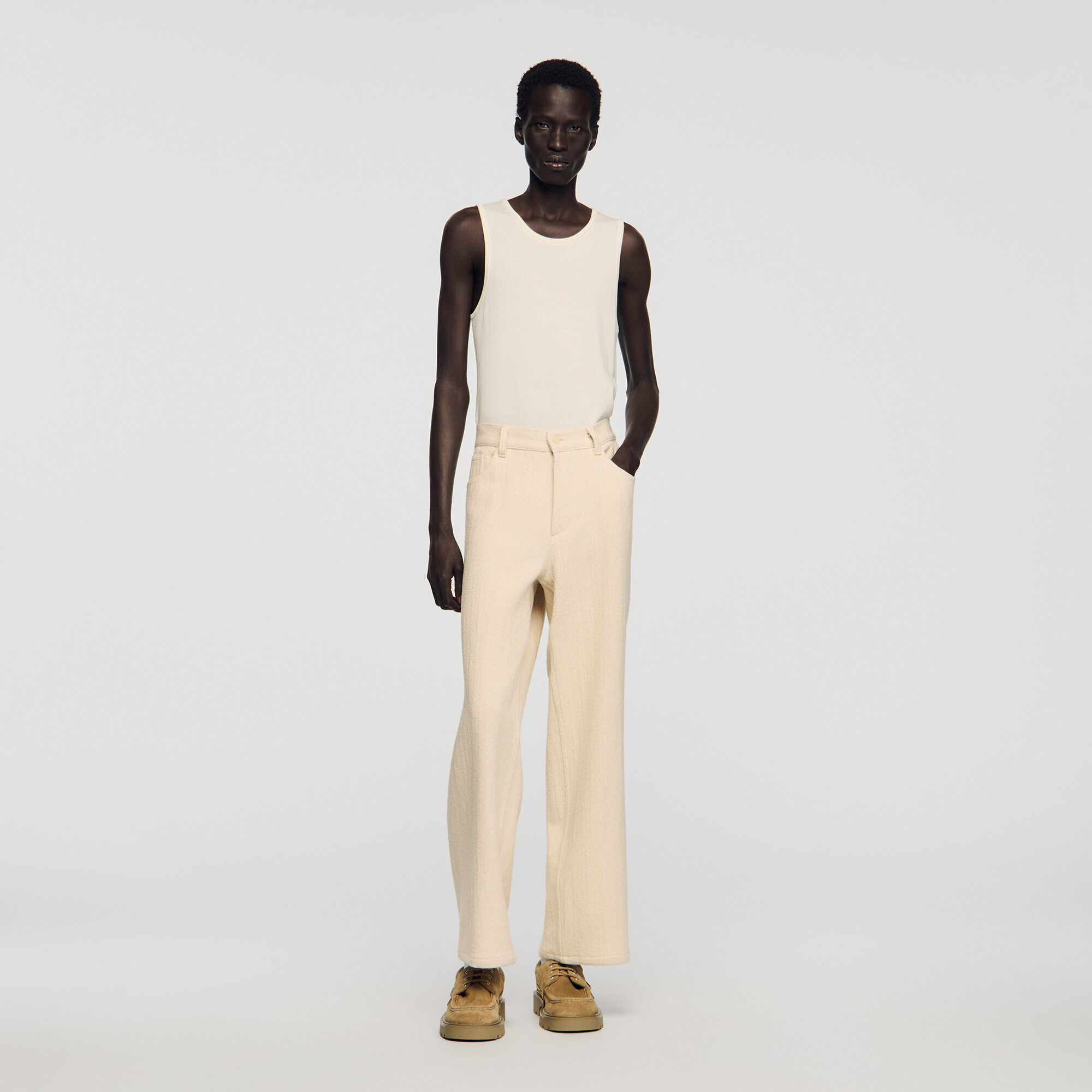 Pantal&oacute;n ancho de algod&oacute;n