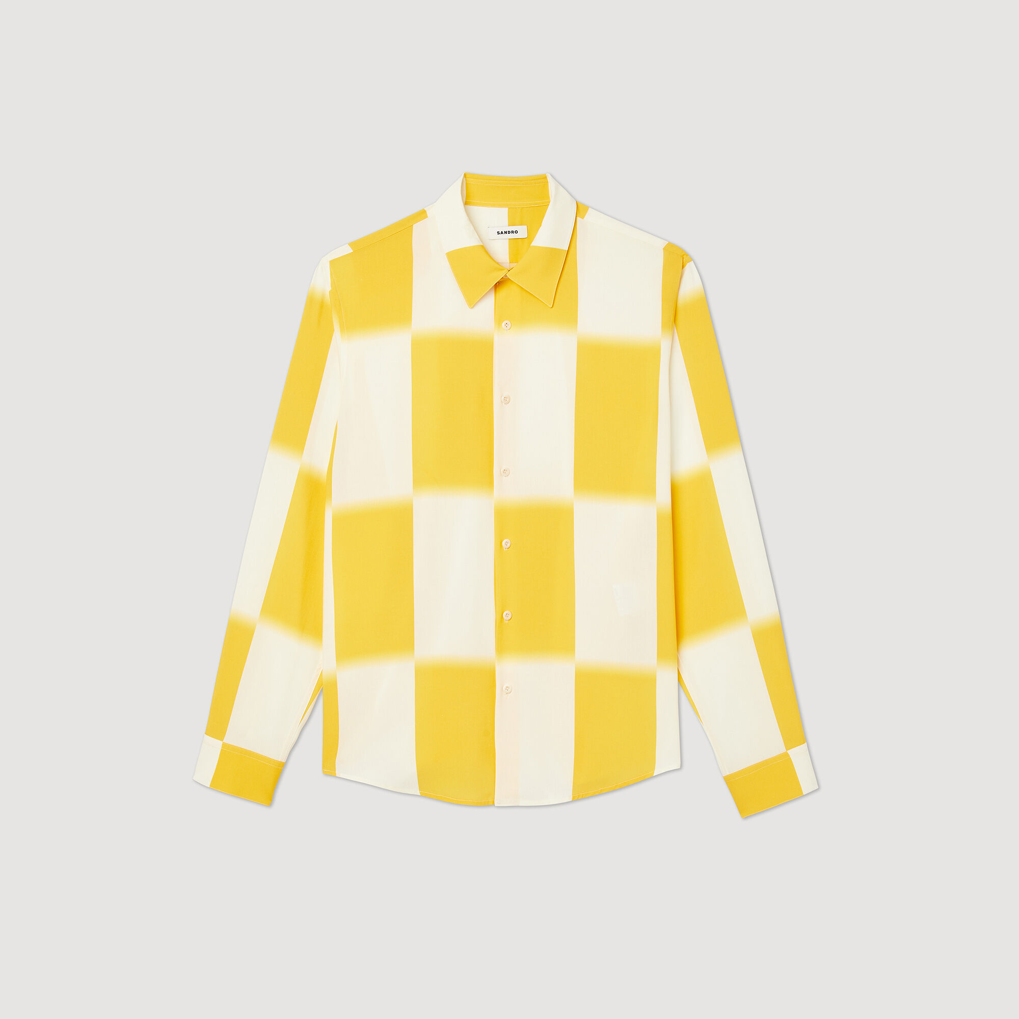 Camisa fluida con estampado de cuadros