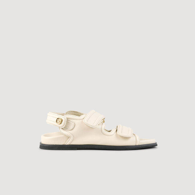 Sandalias de cuero liso de cordero