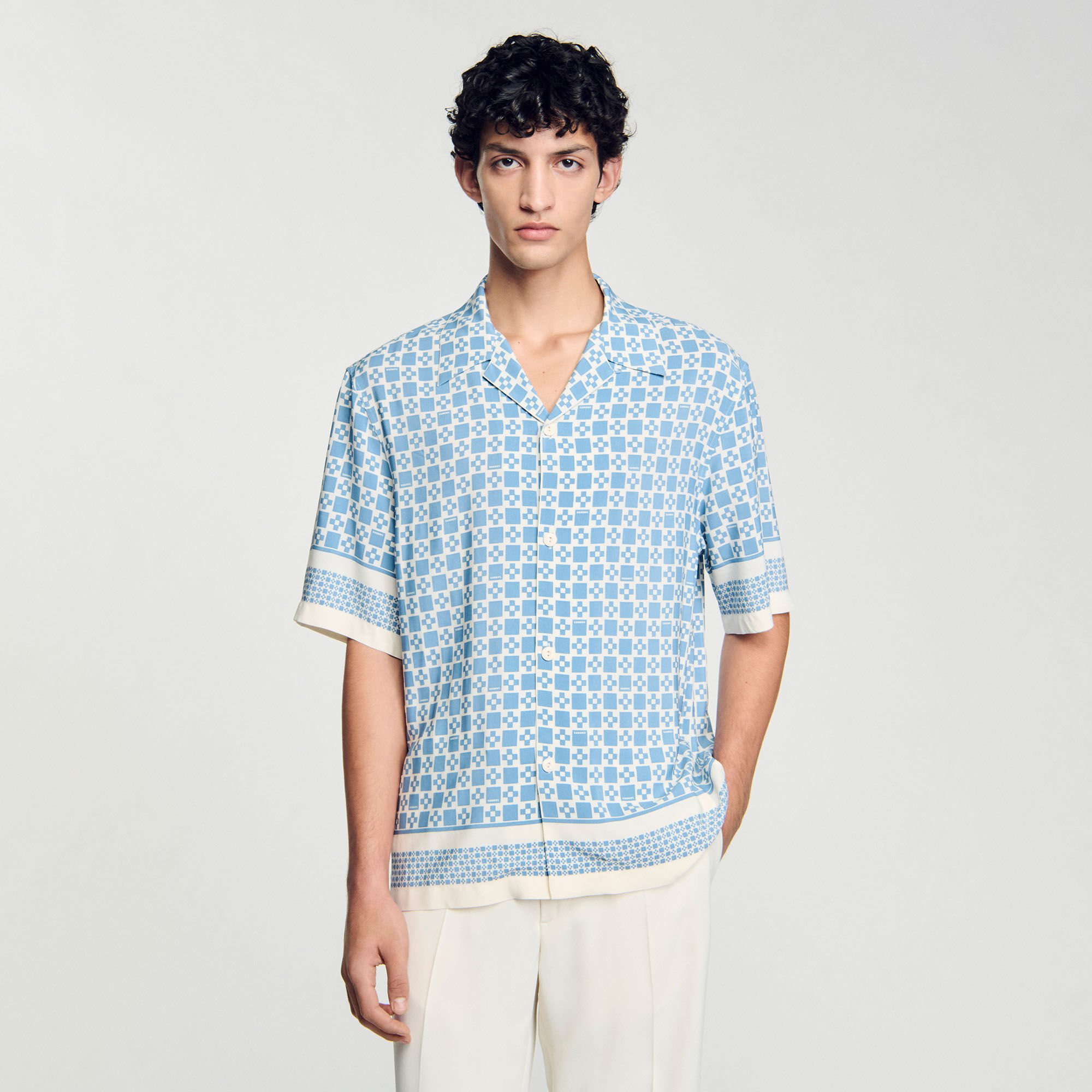 Camisa fluida con estampado Square Cross