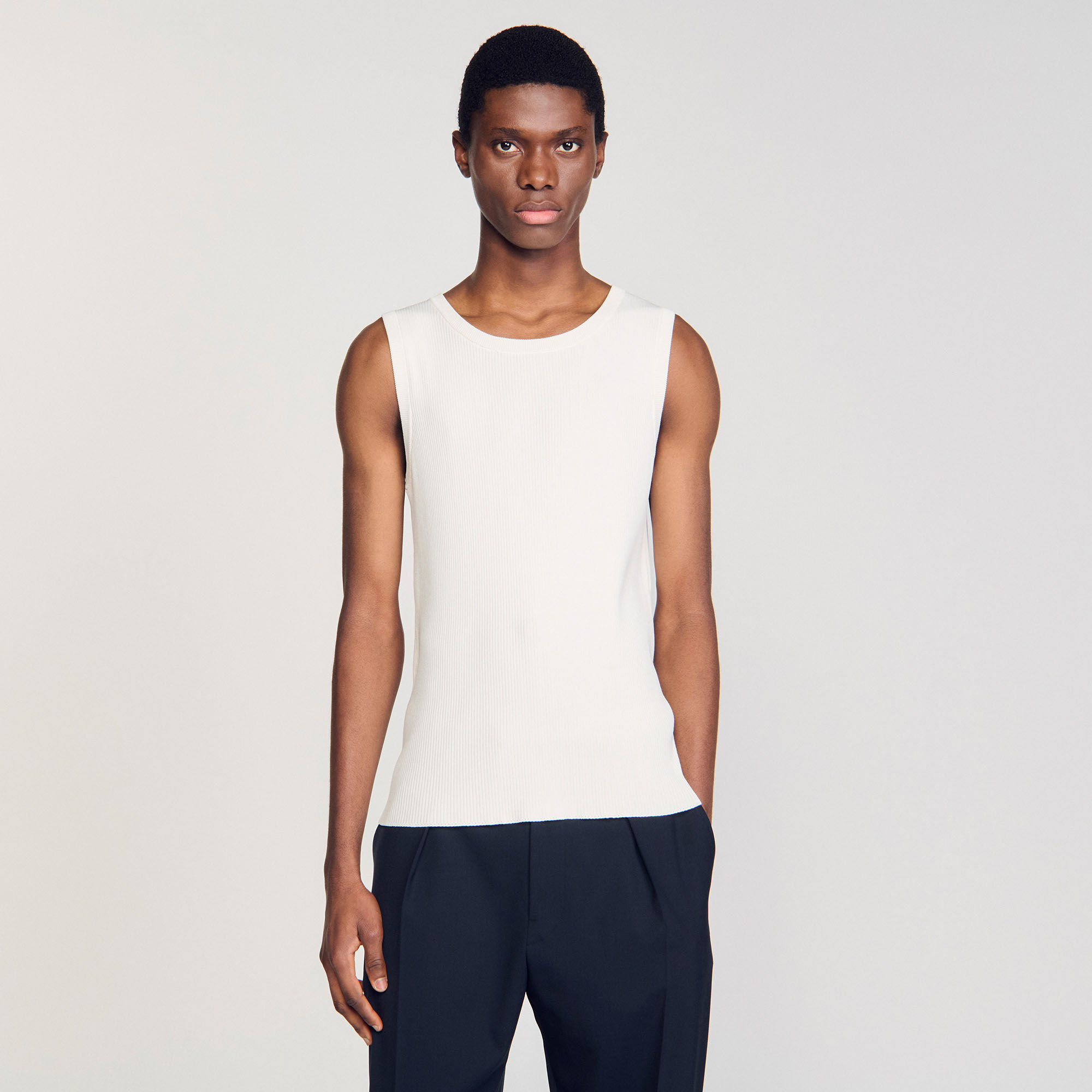 Camiseta de tirantes de canalé