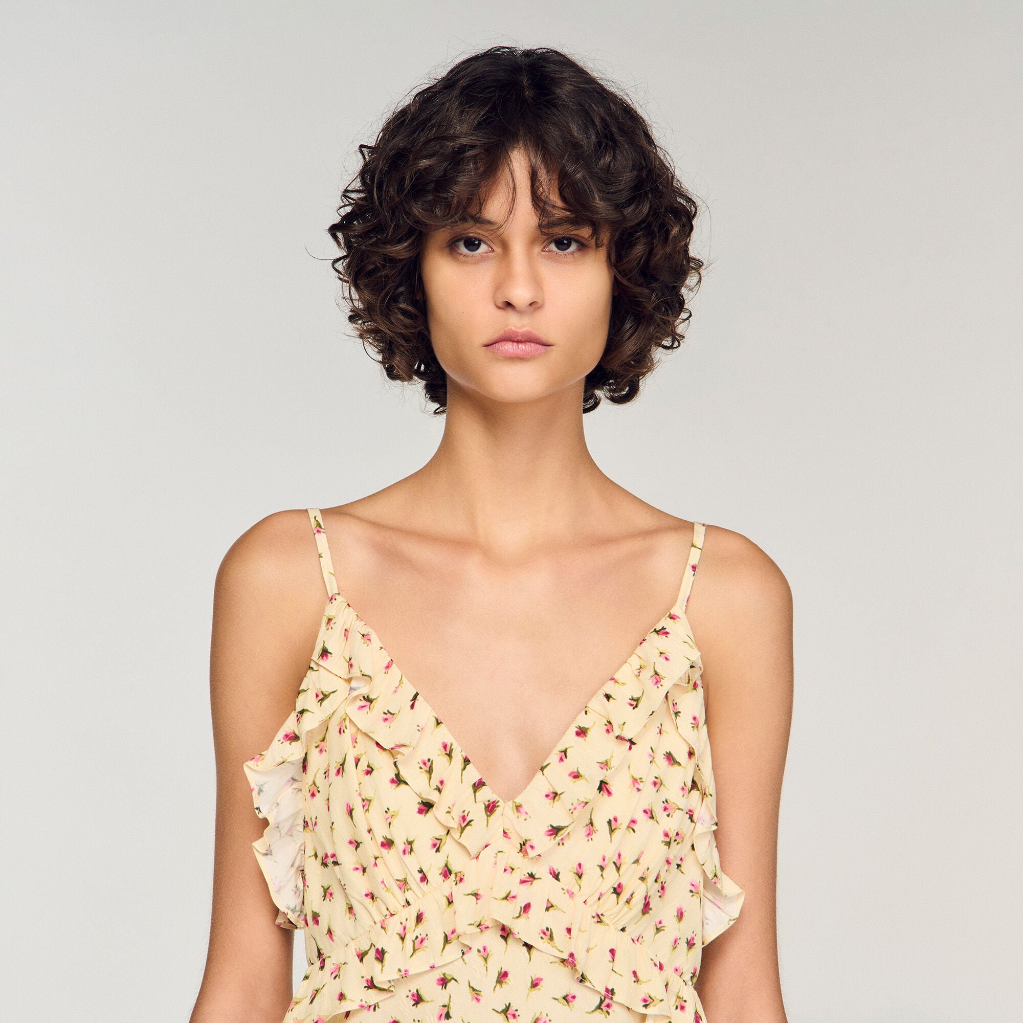 Vestido largo estampado de flores