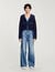 Cárdigan con detalles denim