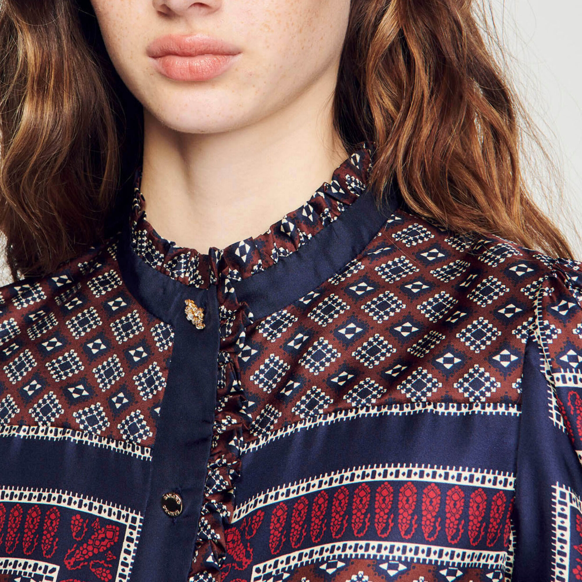 Camisa estampada de seda