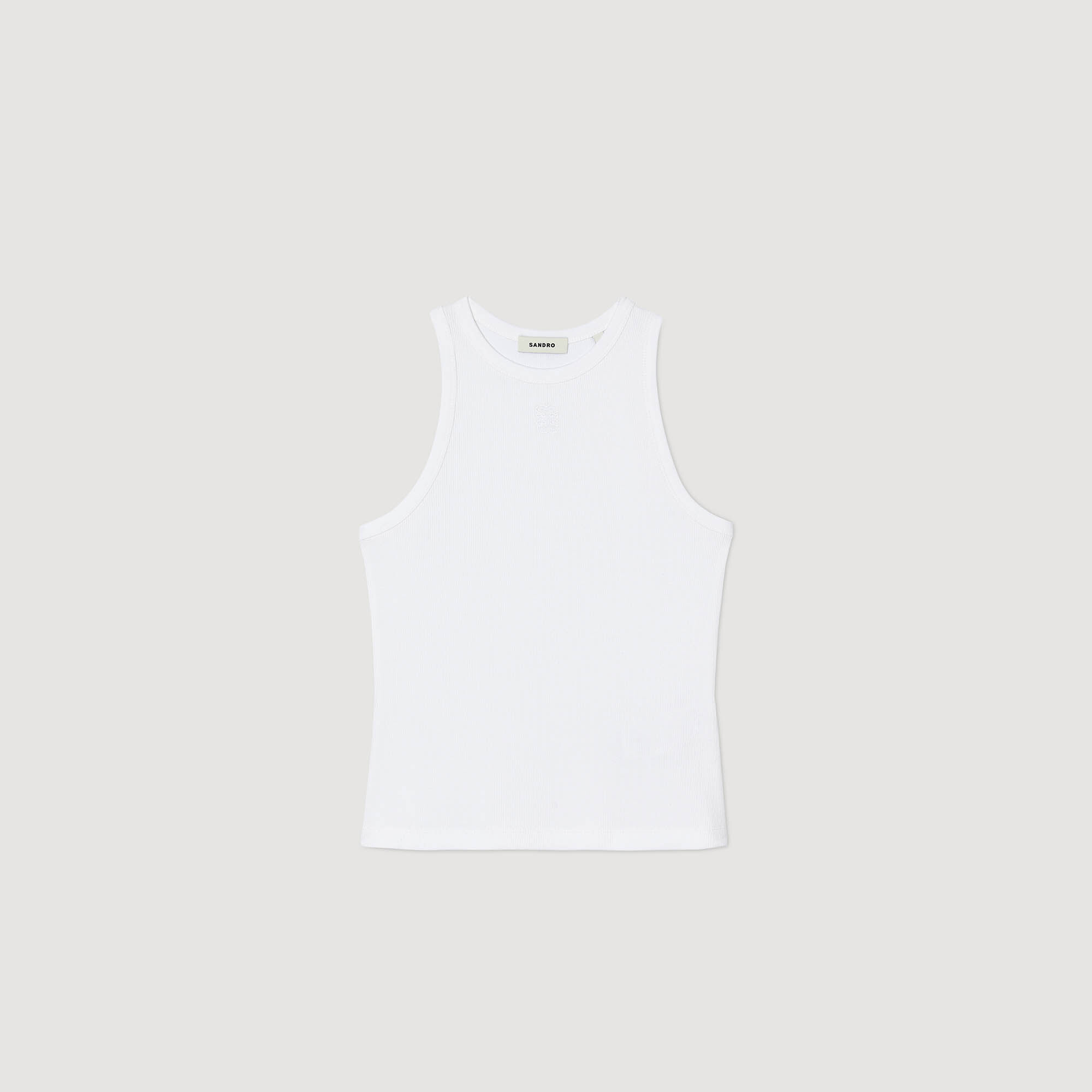 Camiseta sin mangas con bordado