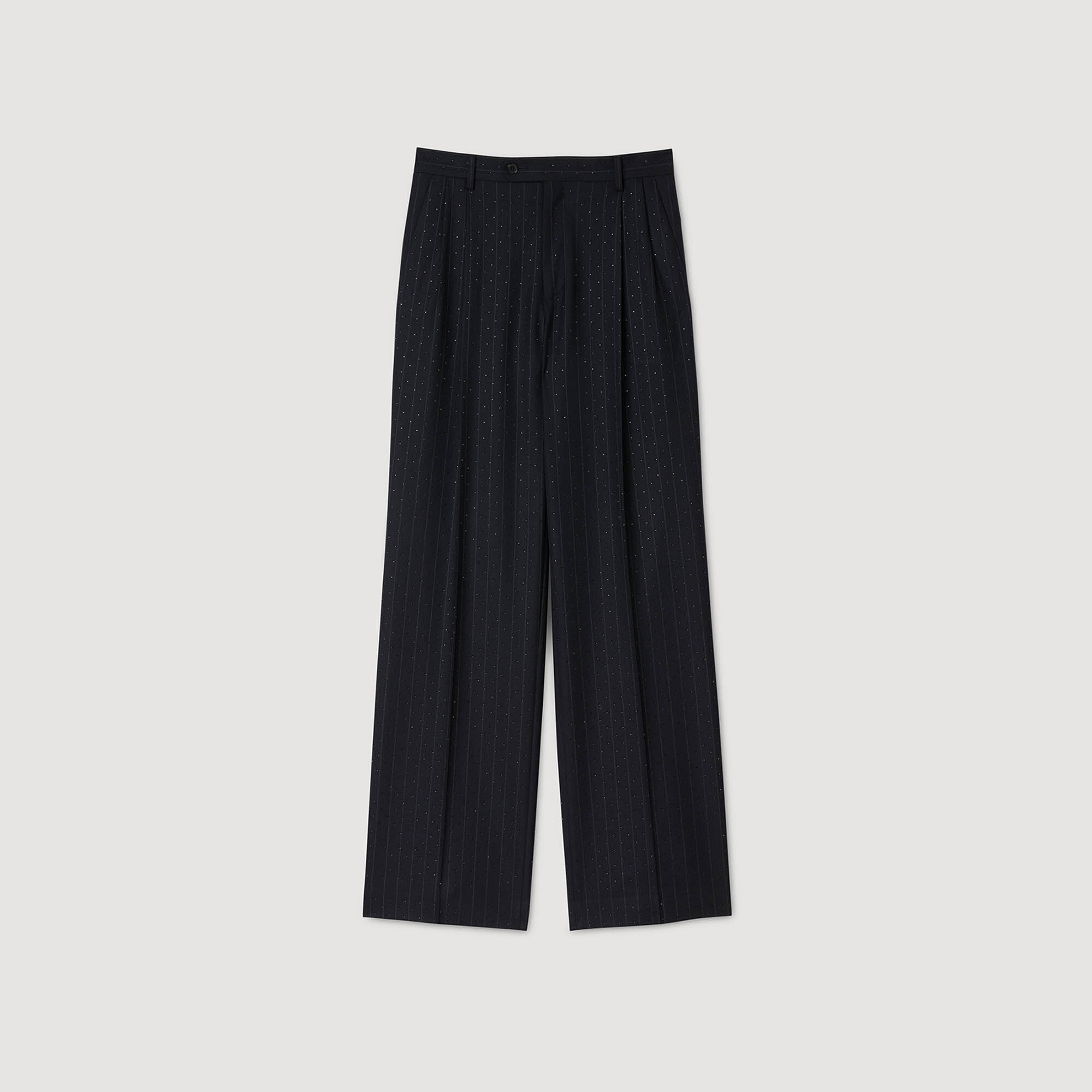 Pantalón a rayas con strass